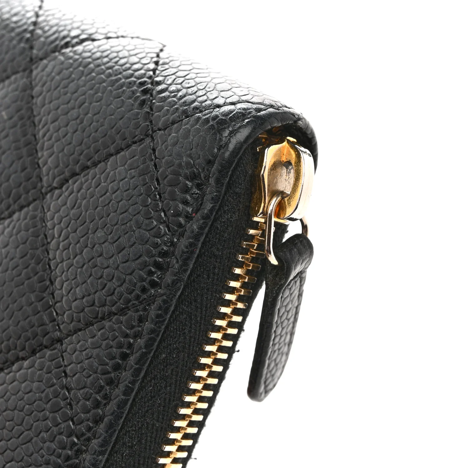 Caviar Quilted Large Gusset Zip Around Wallet Navy - Image 12