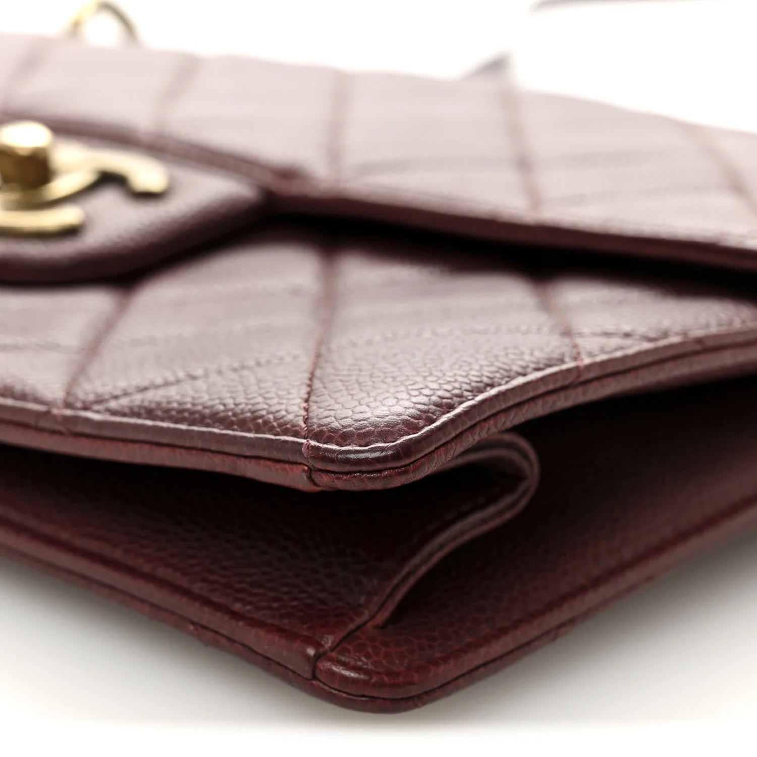 Caviar Quilted Large Retro Class Flap Burgundy - Image 10