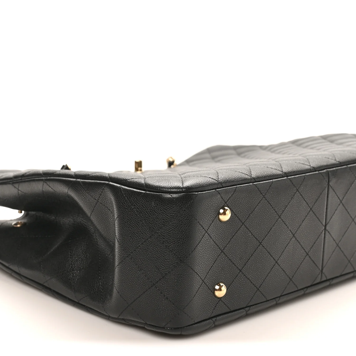 Caviar Quilted Large Shopping Tote Black - Image 8