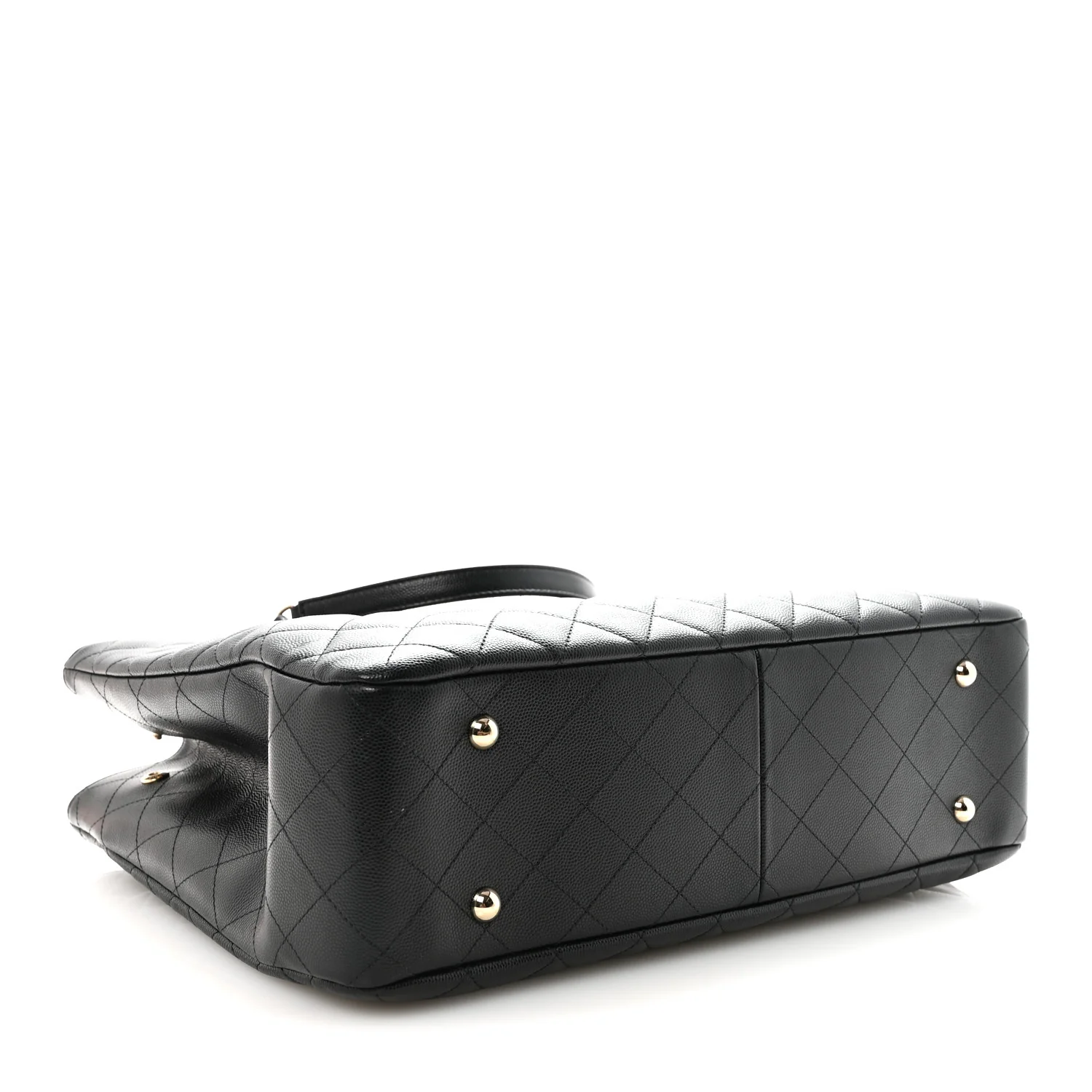 Caviar Quilted Large Shopping Tote Black - Image 4