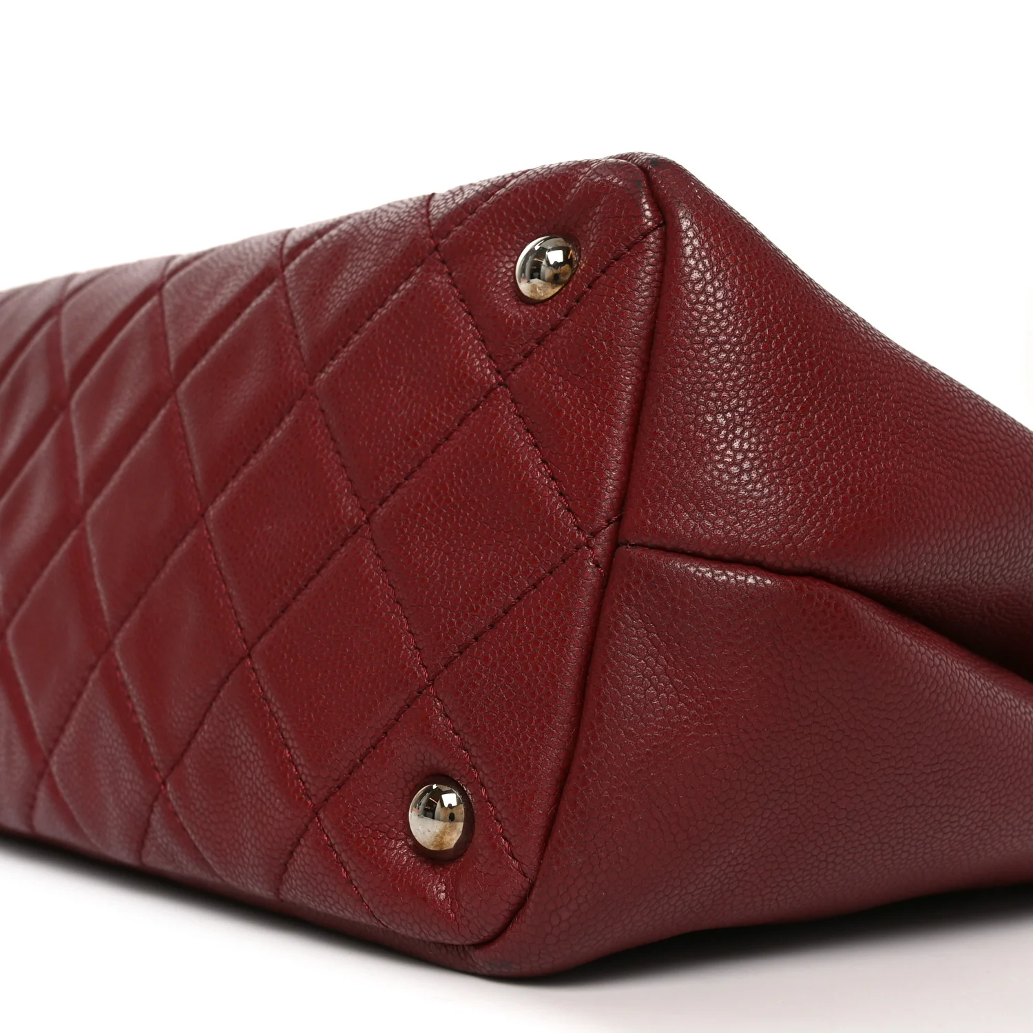 Caviar Quilted Large Timeless CC Soft Tote Dark Red - Image 10