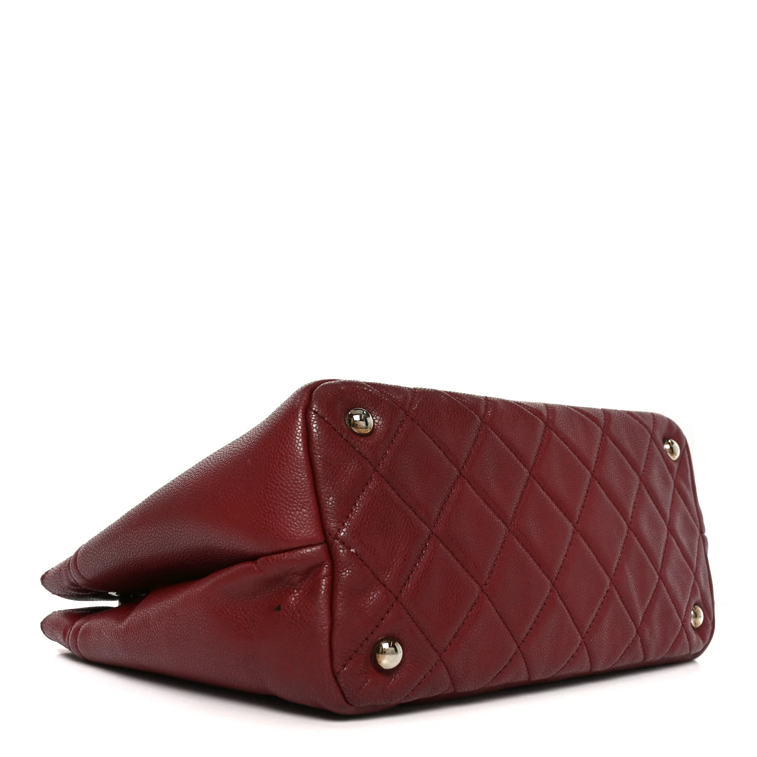 Caviar Quilted Large Timeless CC Soft Tote Dark Red - Image 4