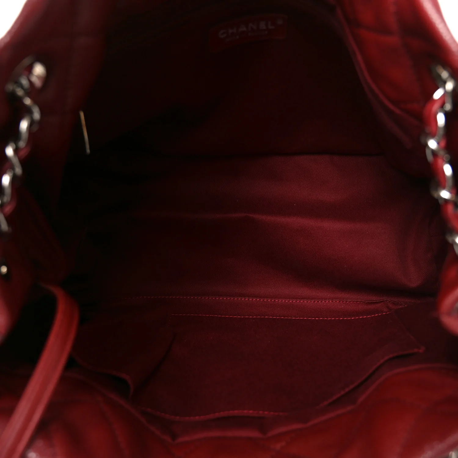 Caviar Quilted Large Timeless CC Soft Tote Dark Red - Image 5