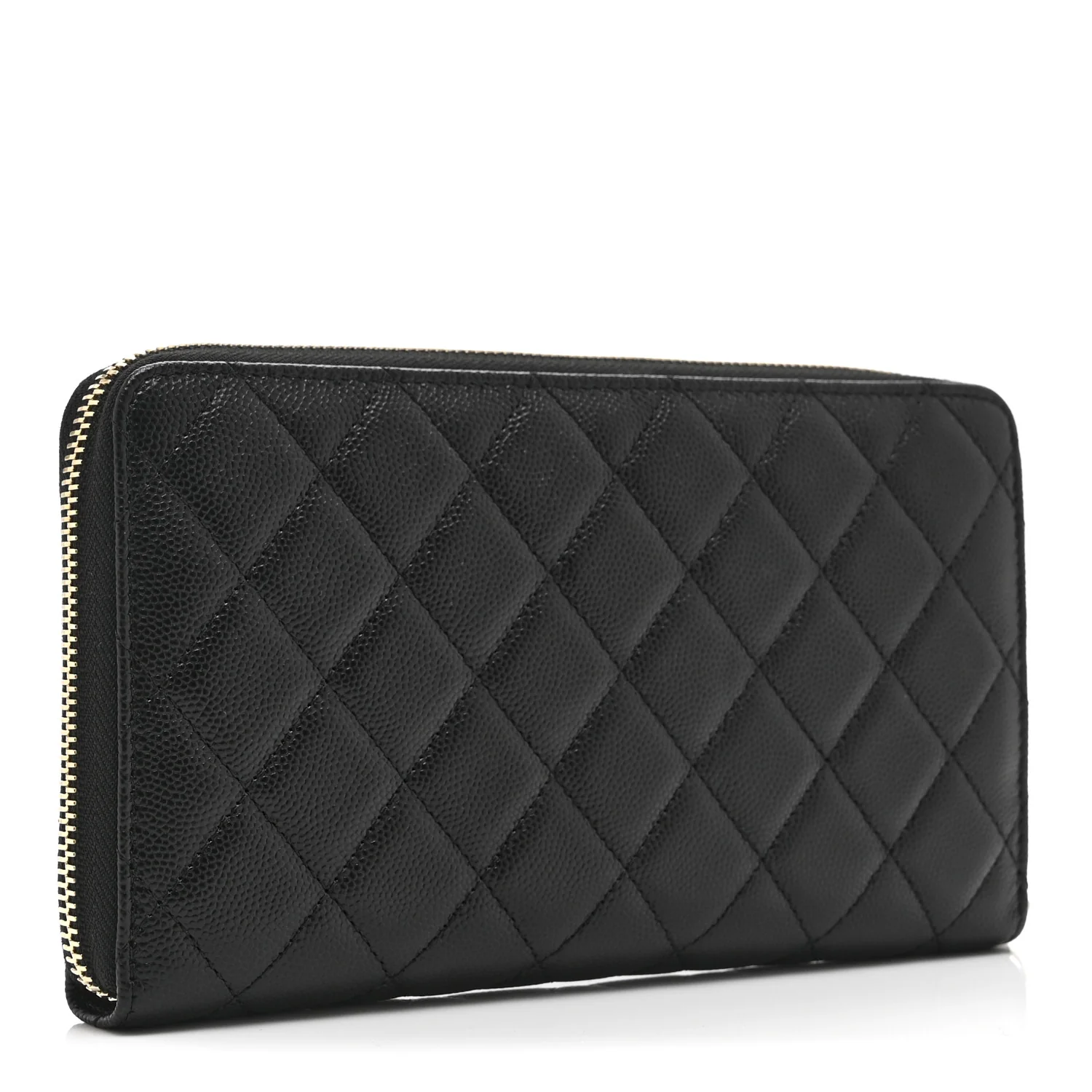 Caviar Quilted Large Zip Around Organizer Wallet Black - Image 3