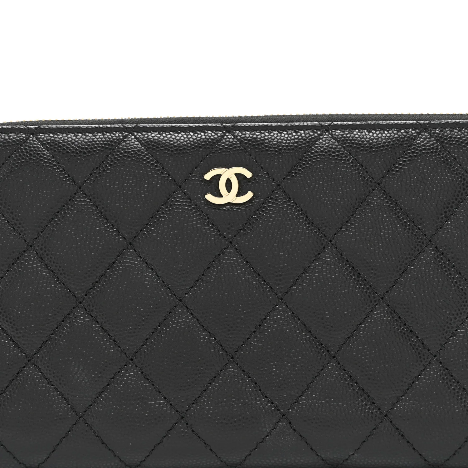 Caviar Quilted Large Zip Around Organizer Wallet Black - Image 9