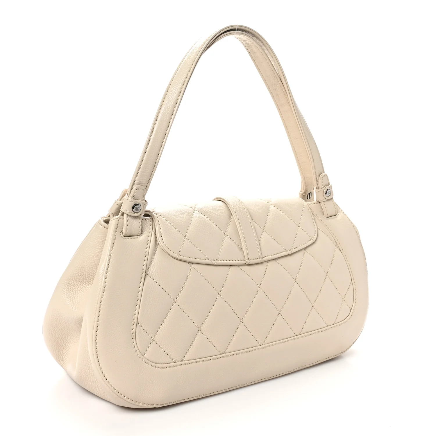 Caviar Quilted Mademoiselle Flap Bag Light Beige - Image 3