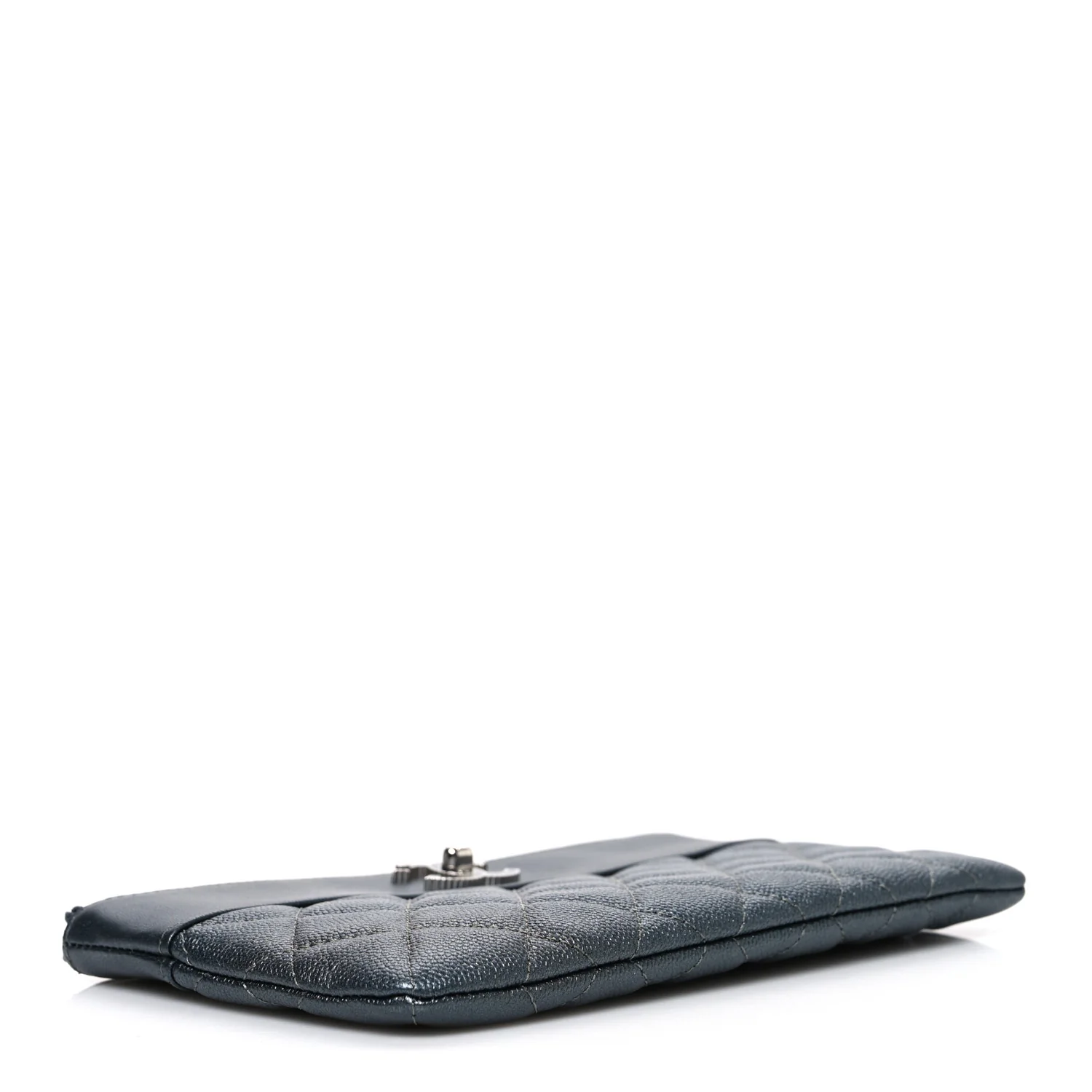 Caviar Quilted Mademoiselle Vintage Zip Pouch Grey - Image 4