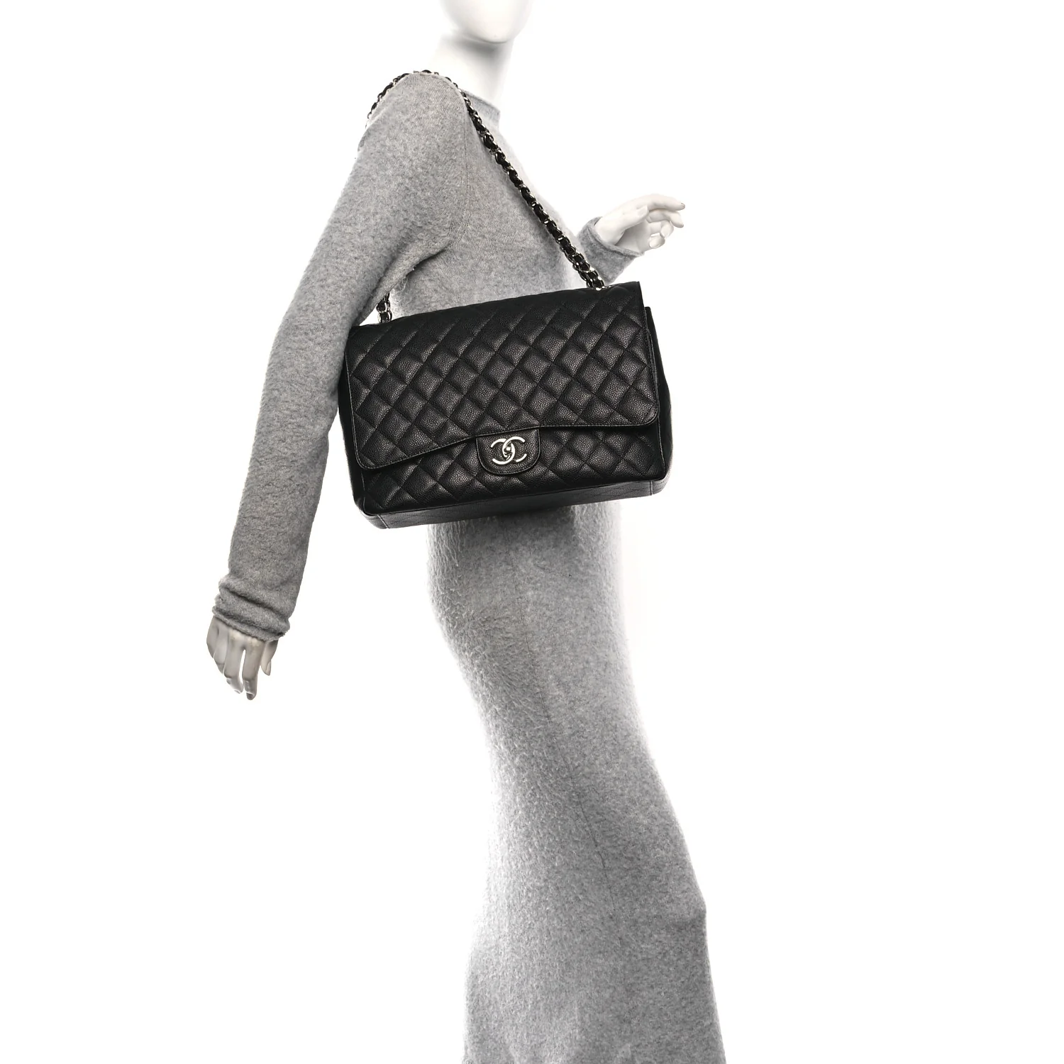 Caviar Quilted Maxi Double Flap Black - Image 2