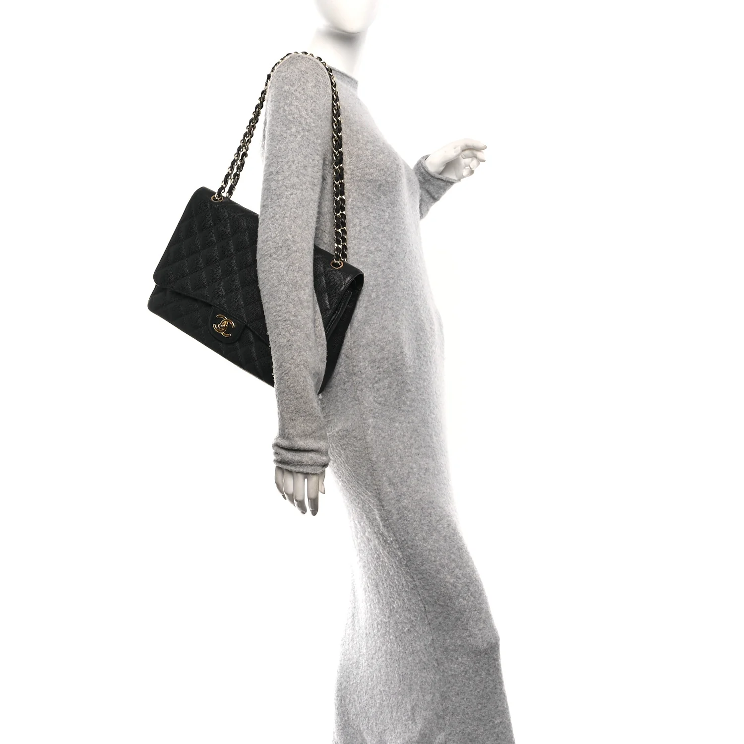 Caviar Quilted Maxi Double Flap Black - Image 2