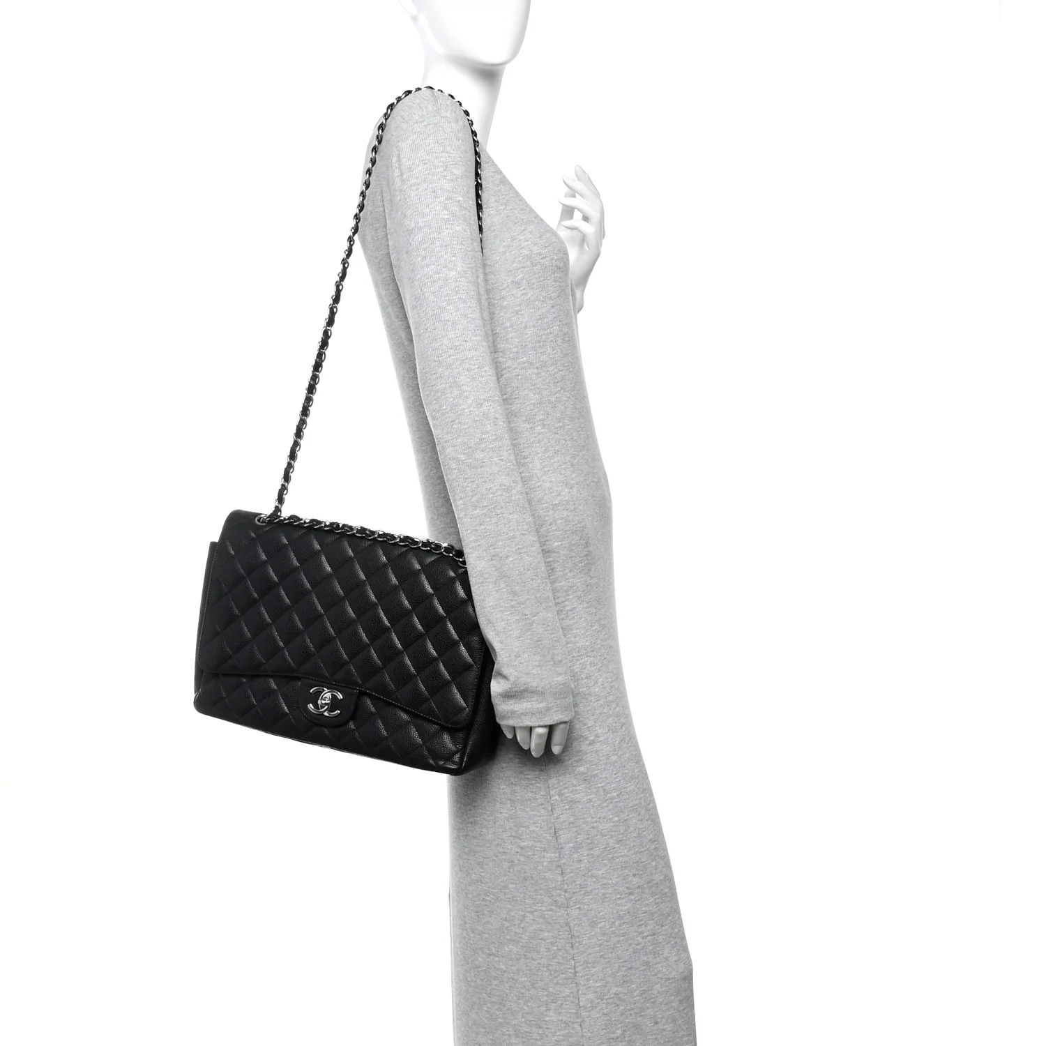 Caviar Quilted Maxi Double Flap Black - Image 2