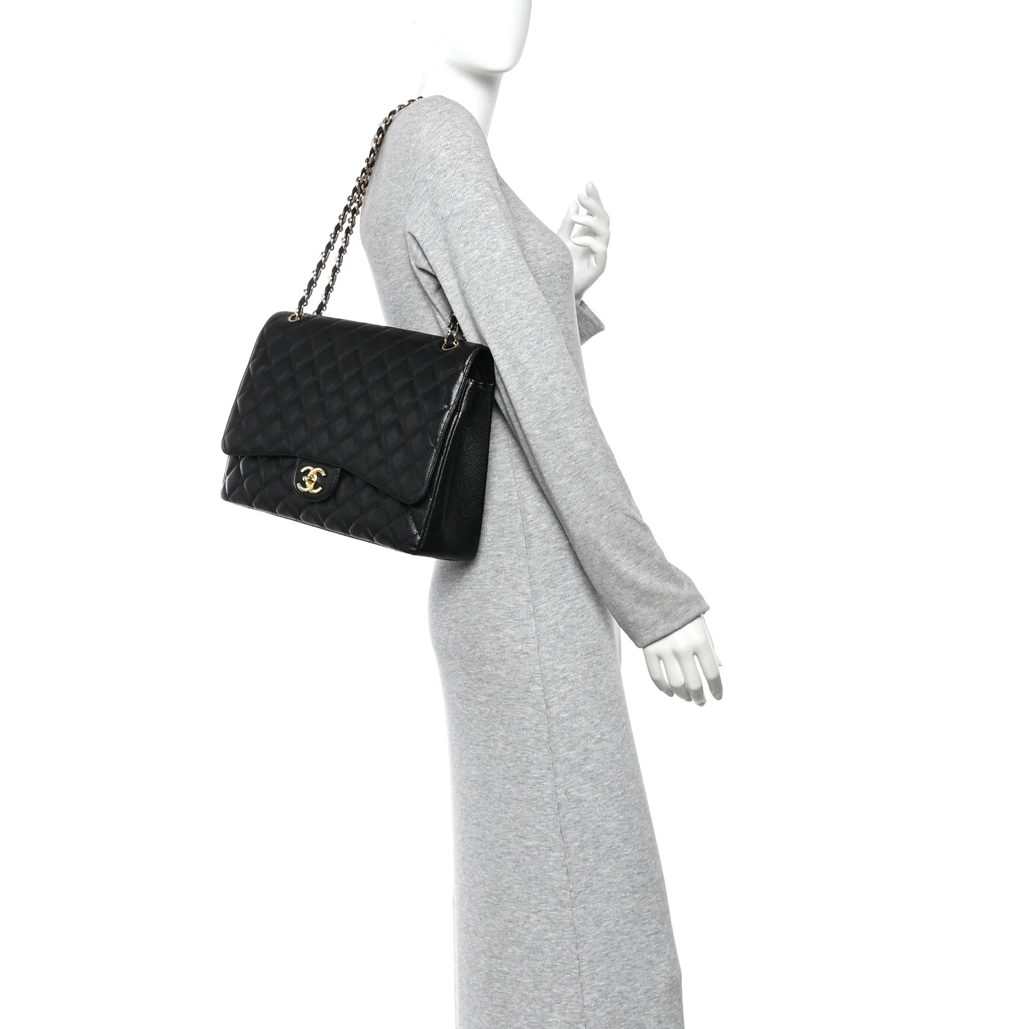 Caviar Quilted Maxi Double Flap Black - Image 2