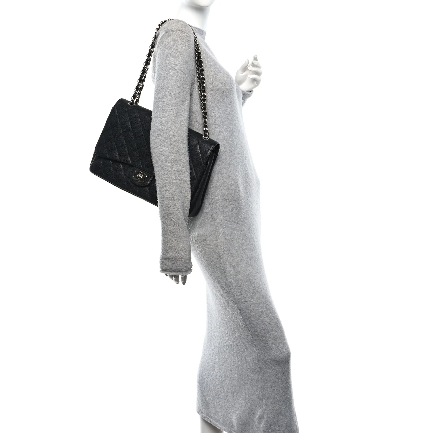 Caviar Quilted Maxi Double Flap Black - Image 2