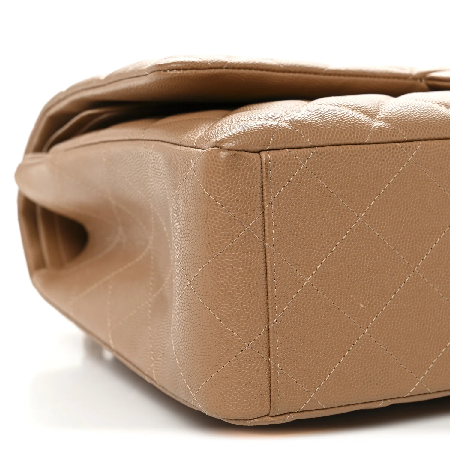 Caviar Quilted Maxi Double Flap Dark Beige - Image 6