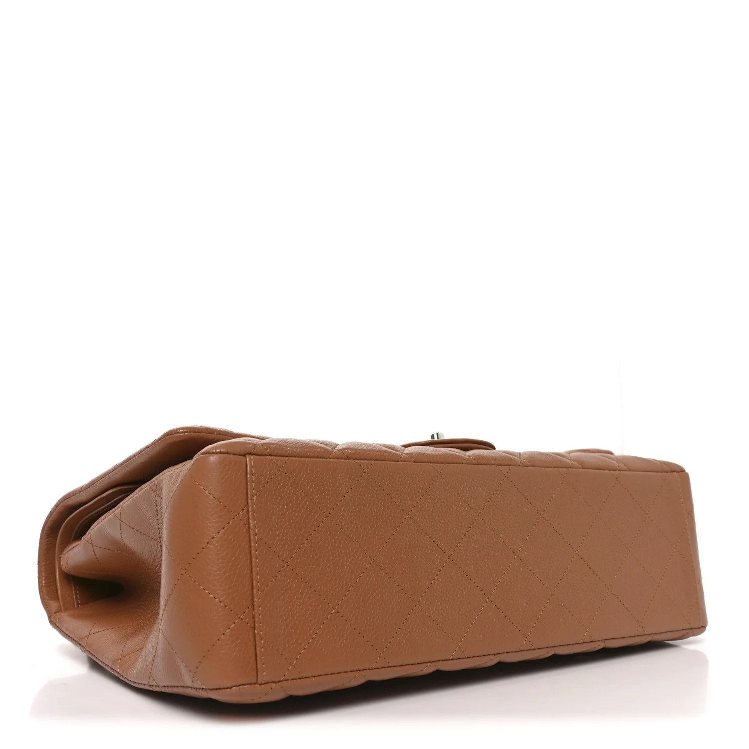 Caviar Quilted Maxi Double Flap Light Brown - Image 3