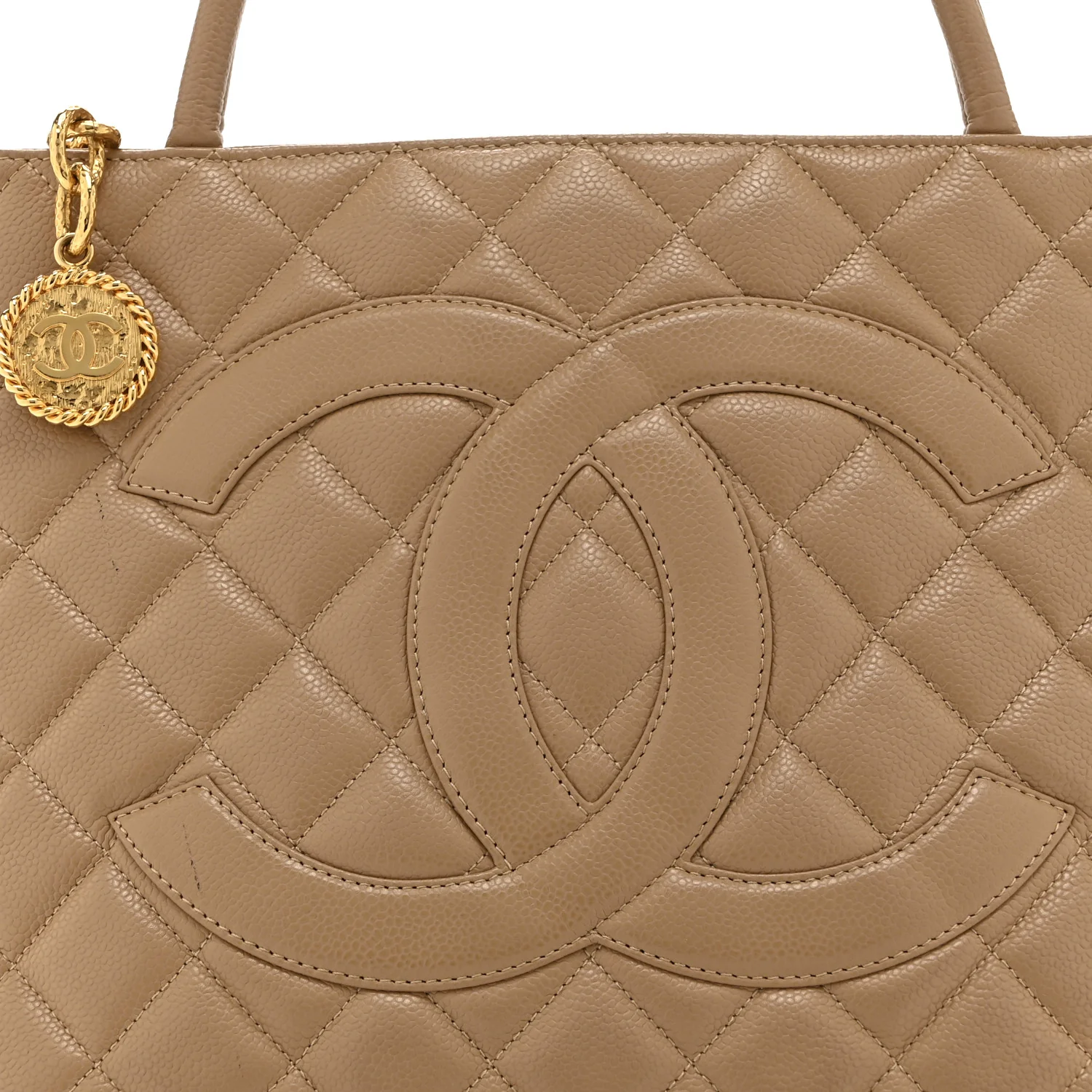 Caviar Quilted Medallion Tote Beige - Image 8