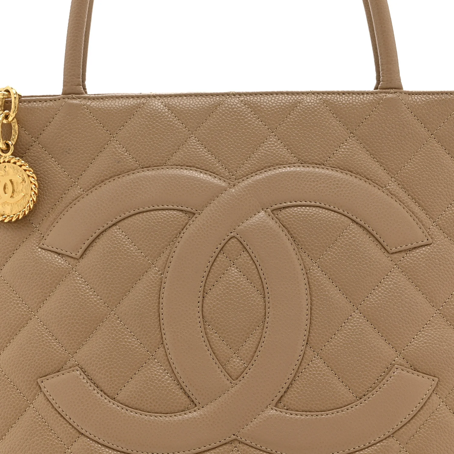 Caviar Quilted Medallion Tote Beige - Image 8