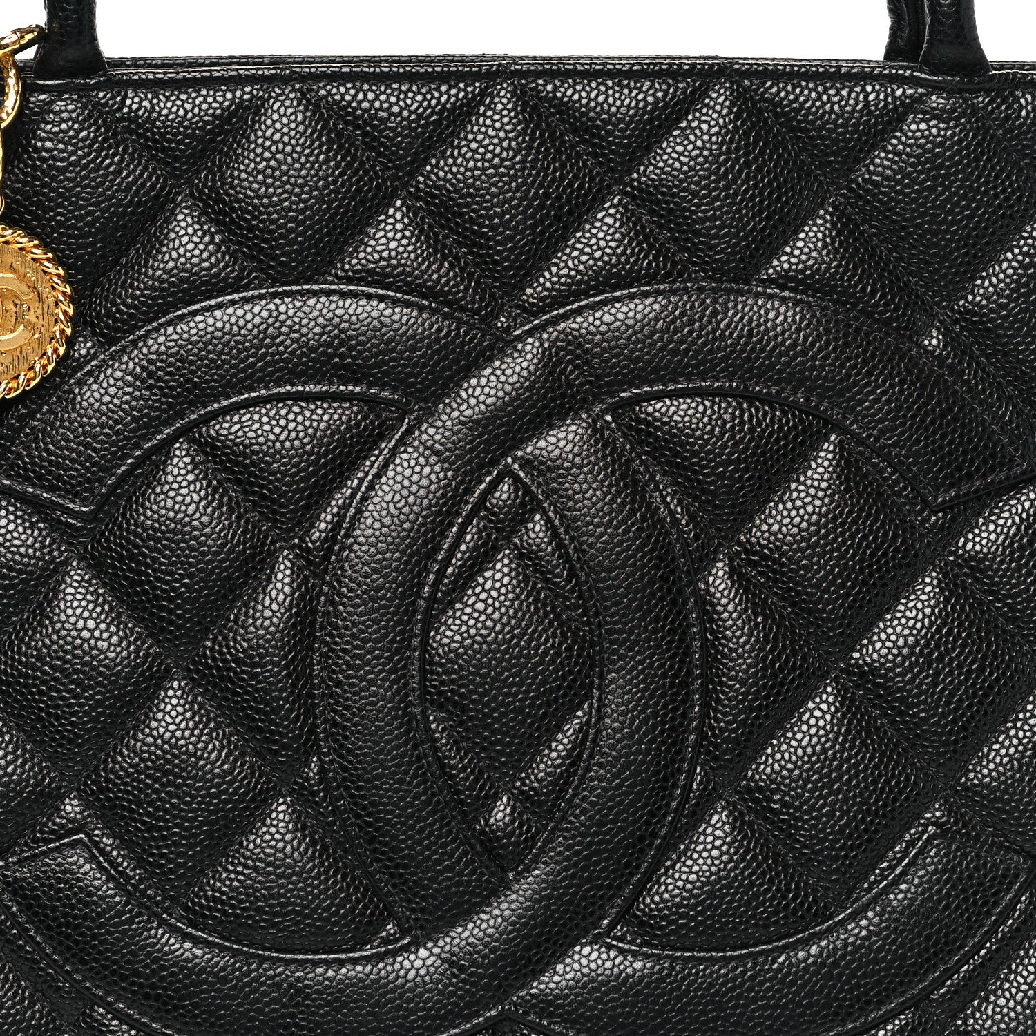 Caviar Quilted Medallion Tote Black - Image 8