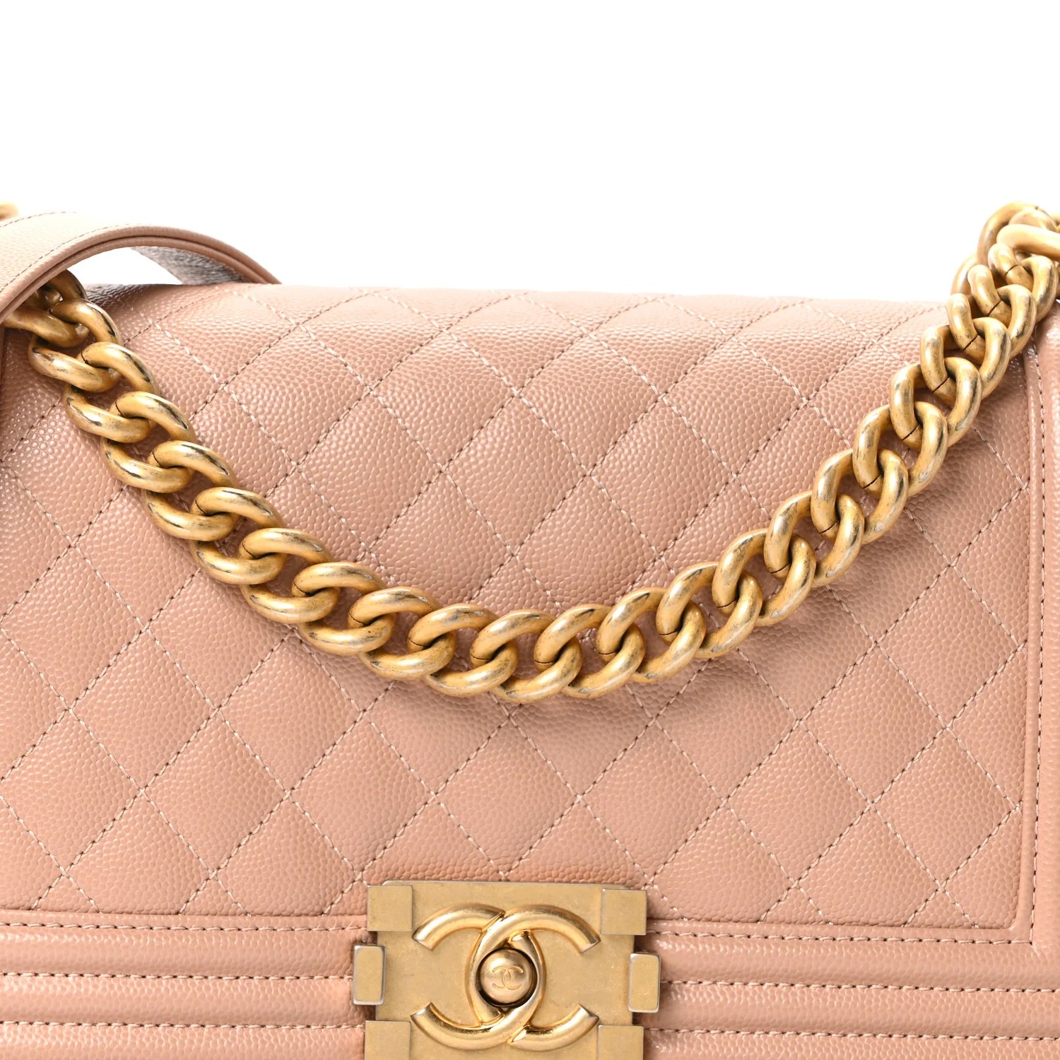Caviar Quilted Medium Boy Flap Beige - Image 7