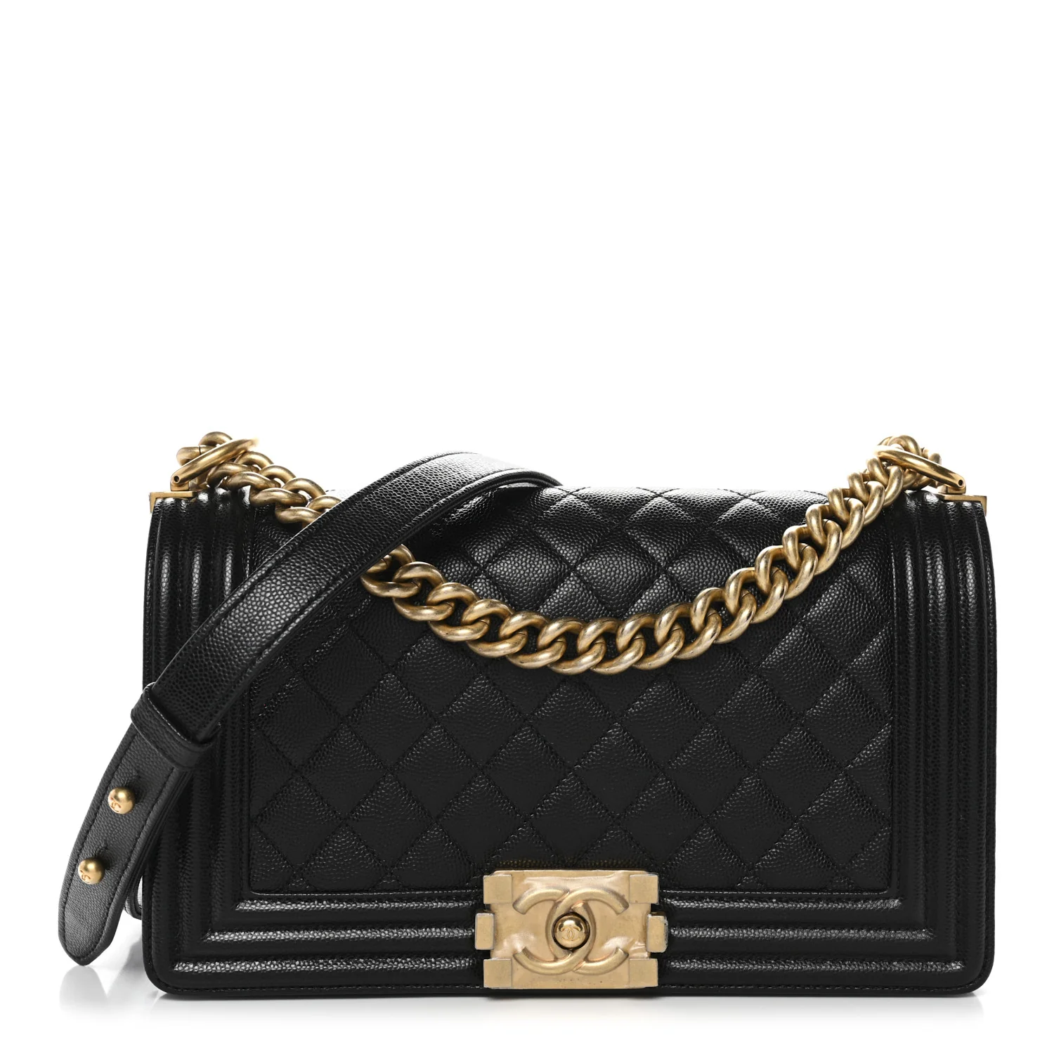Caviar Quilted Medium Boy Flap Black
