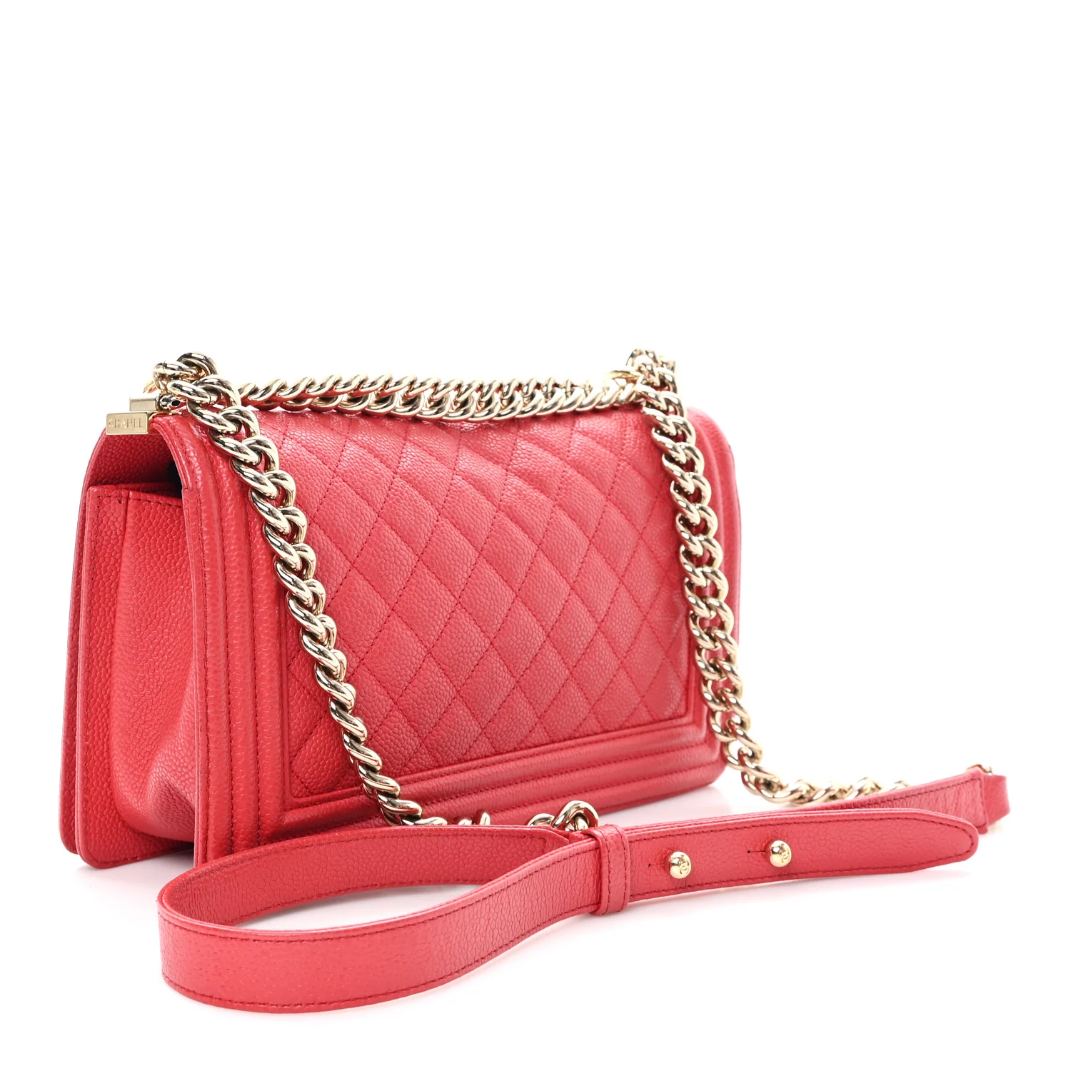 Caviar Quilted Medium Boy Flap Red - Image 3