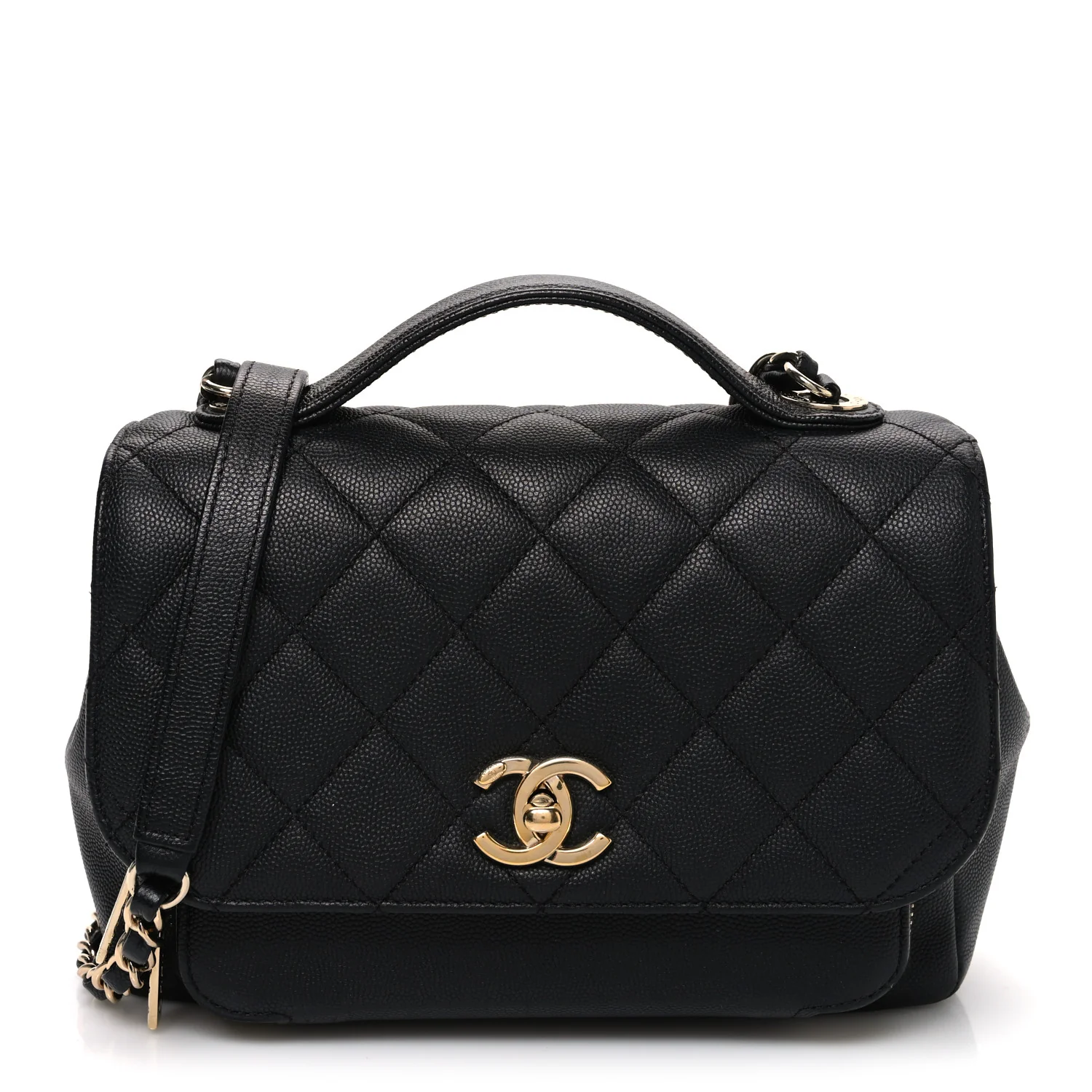 Caviar Quilted Medium Business Affinity Flap Black
