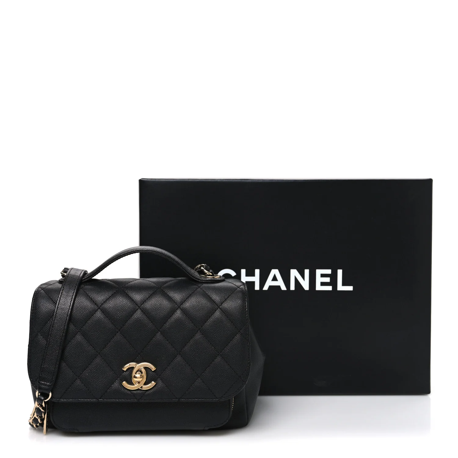 Caviar Quilted Medium Business Affinity Flap Black - Image 11