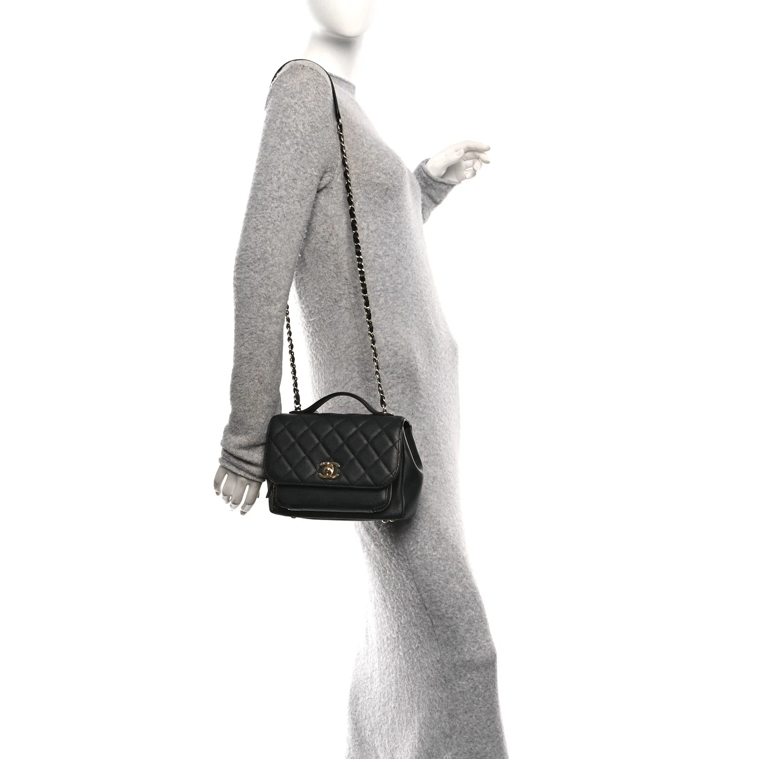 Caviar Quilted Medium Business Affinity Flap Black - Image 2