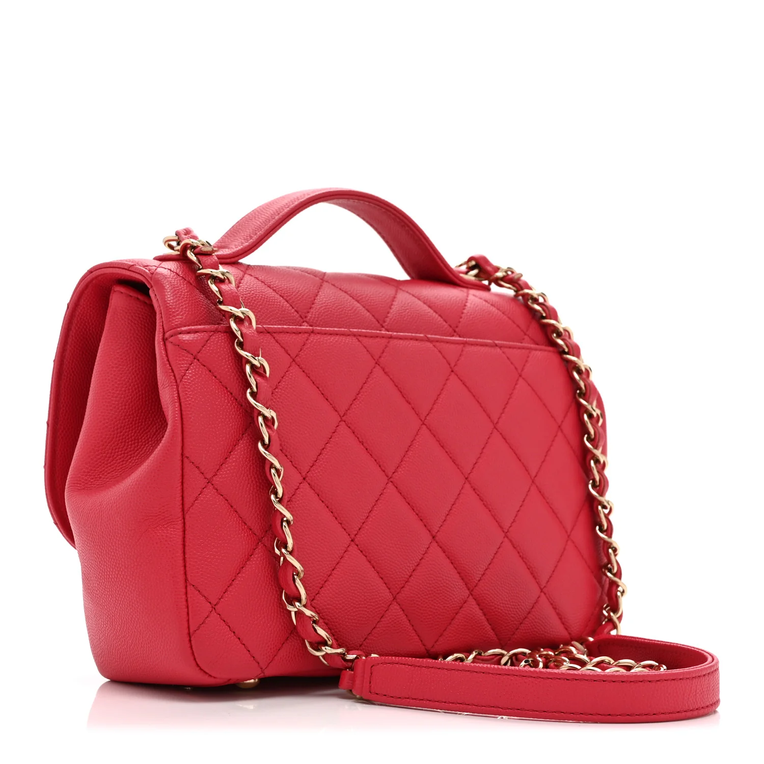 Caviar Quilted Medium Business Affinity Flap Red - Image 3