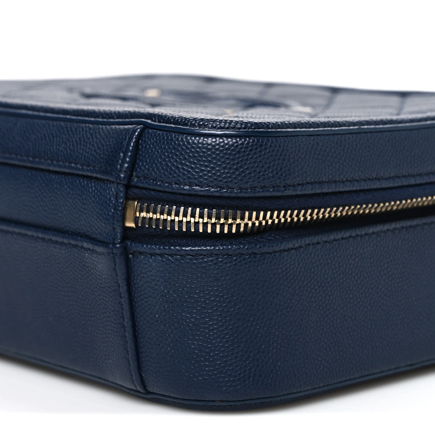 Caviar Quilted Medium CC Filigree Vanity Case Navy - Image 10