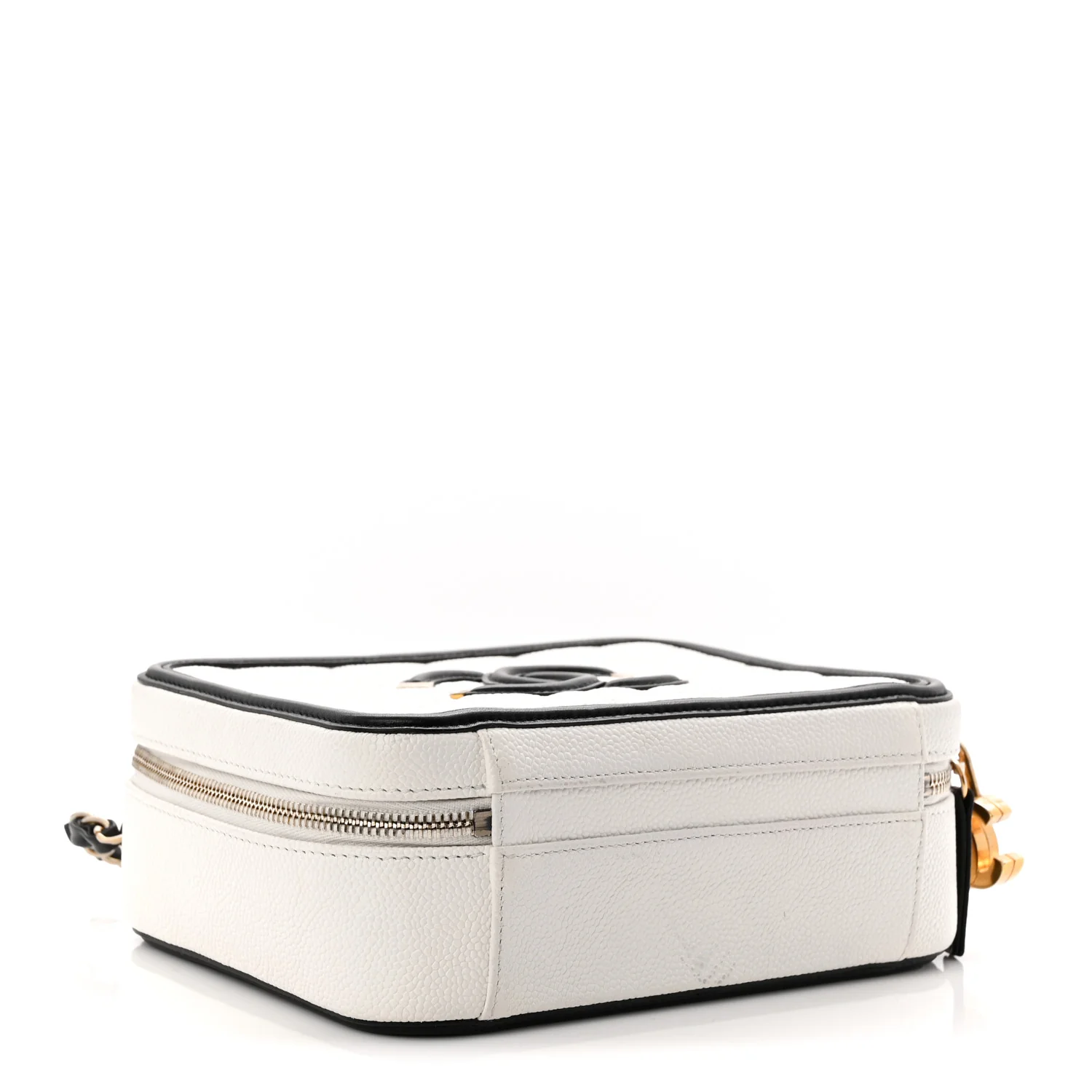 Caviar Quilted Medium CC Filigree Vanity Case White Black - Image 4