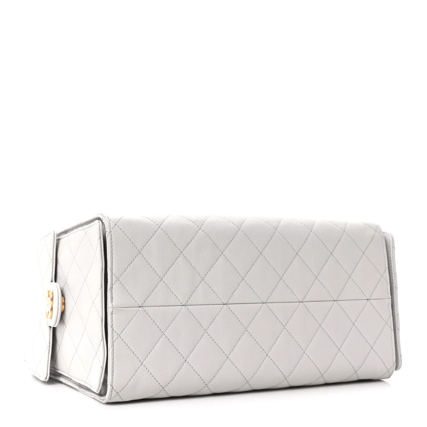 Caviar Quilted Medium Chanel 25 Handbag Light Gray - Image 5