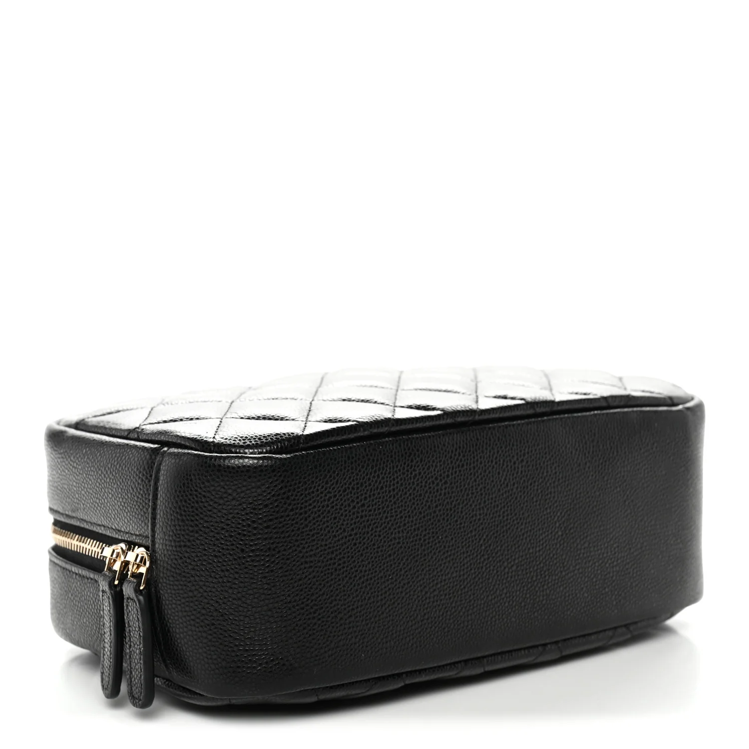 Caviar Quilted Medium Curvy Pouch Cosmetic Case Black - Image 4