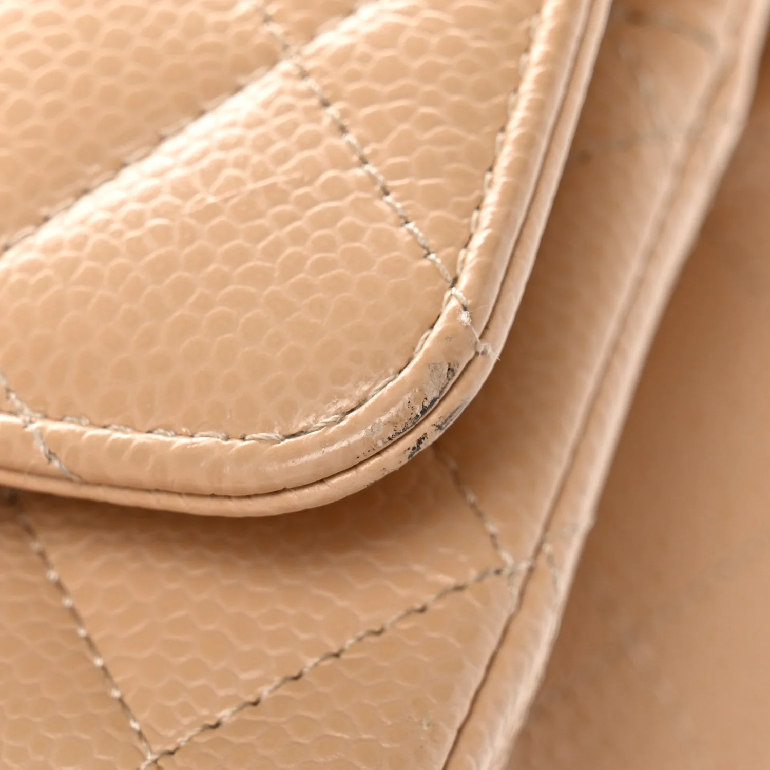 Caviar Quilted Medium Double Flap Beige - Image 11
