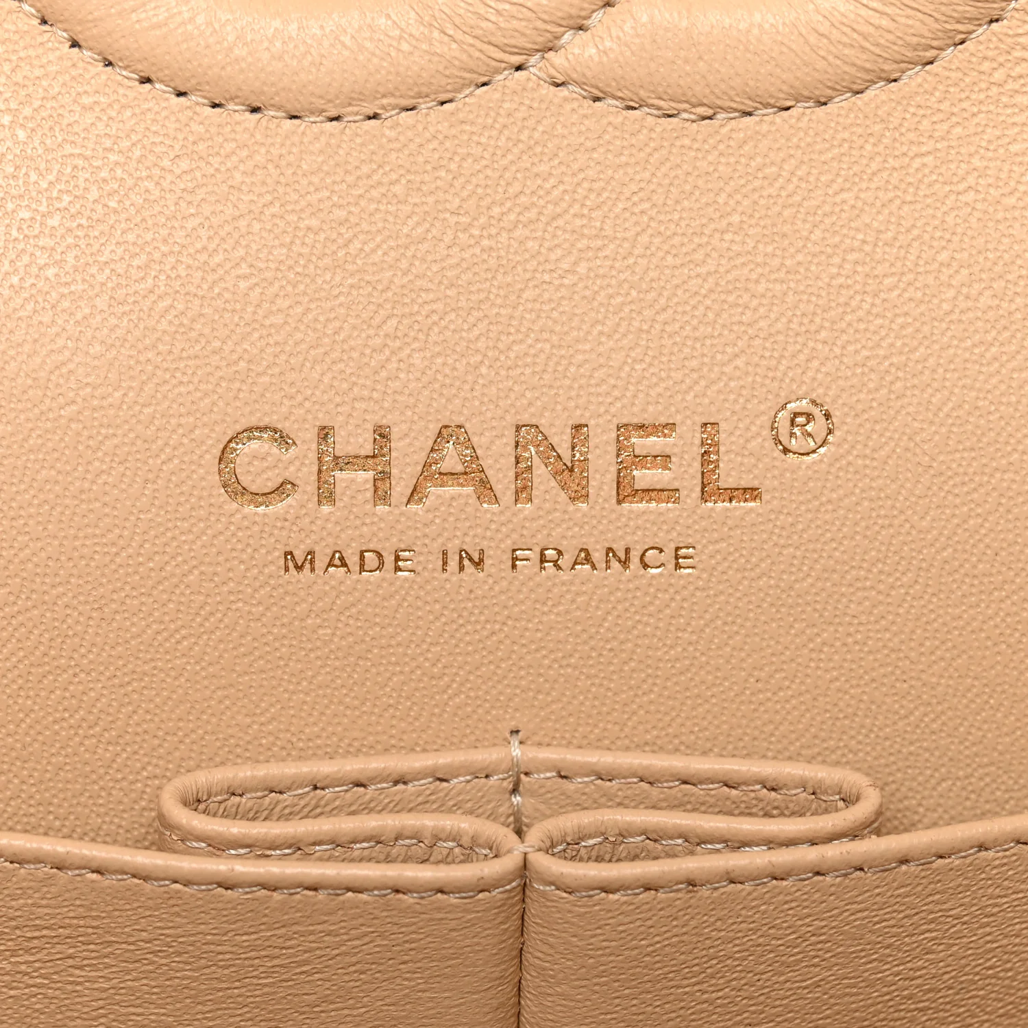 Caviar Quilted Medium Double Flap Beige - Image 6
