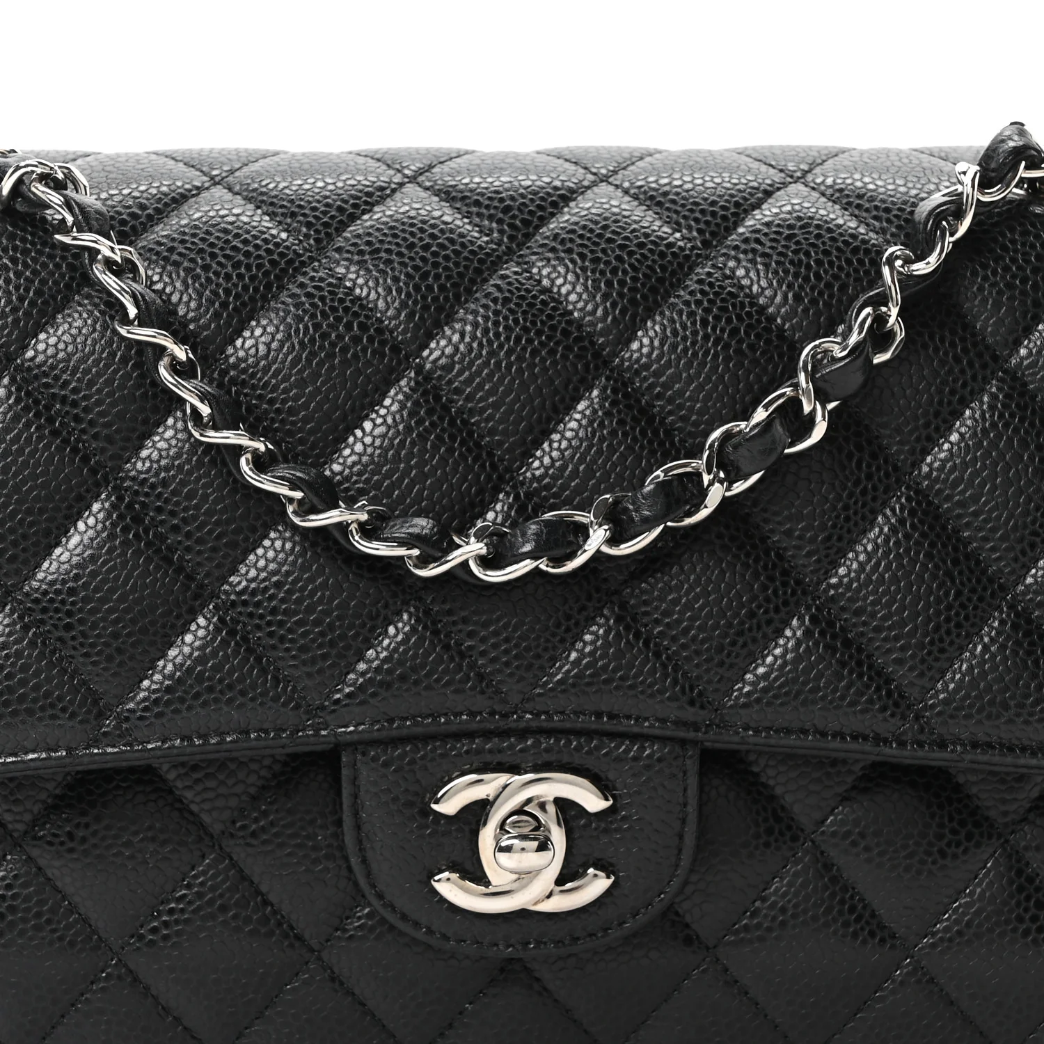 Caviar Quilted Medium Double Flap Black - Image 8