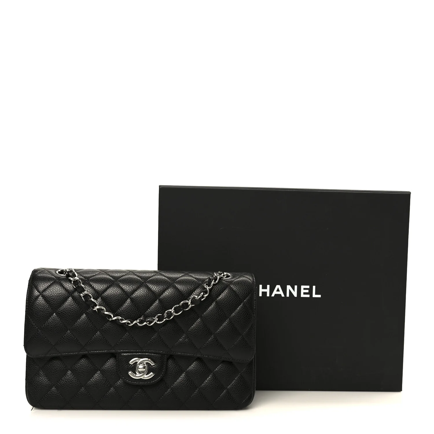 Caviar Quilted Medium Double Flap Black - Image 13