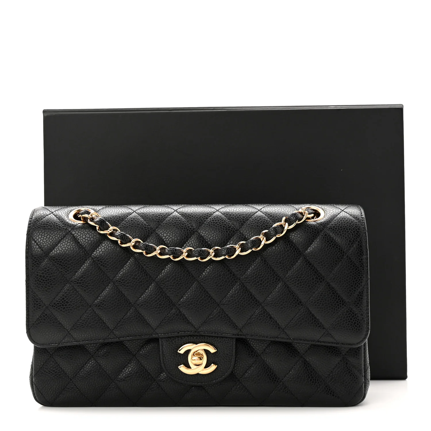 Caviar Quilted Medium Double Flap Black - Image 11