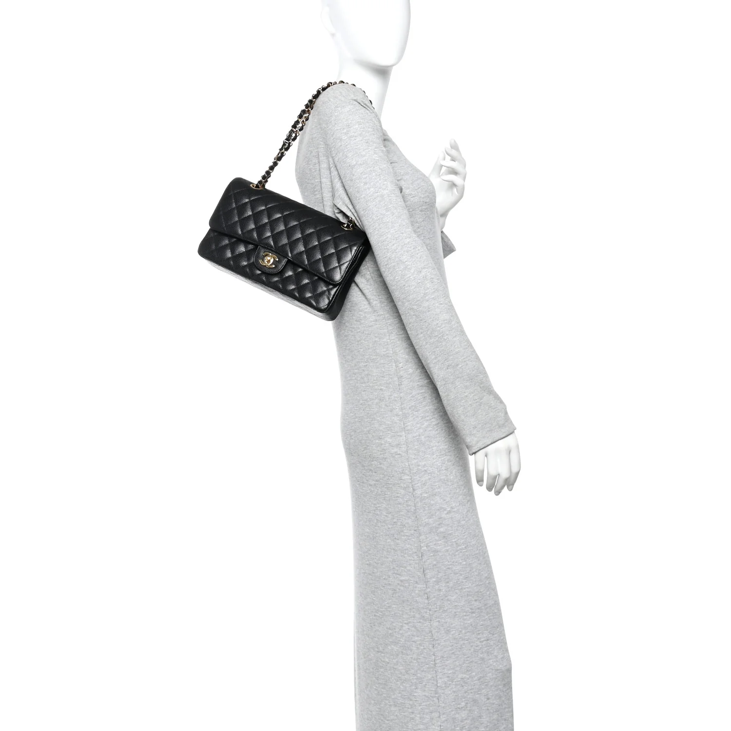 Caviar Quilted Medium Double Flap Black - Image 2