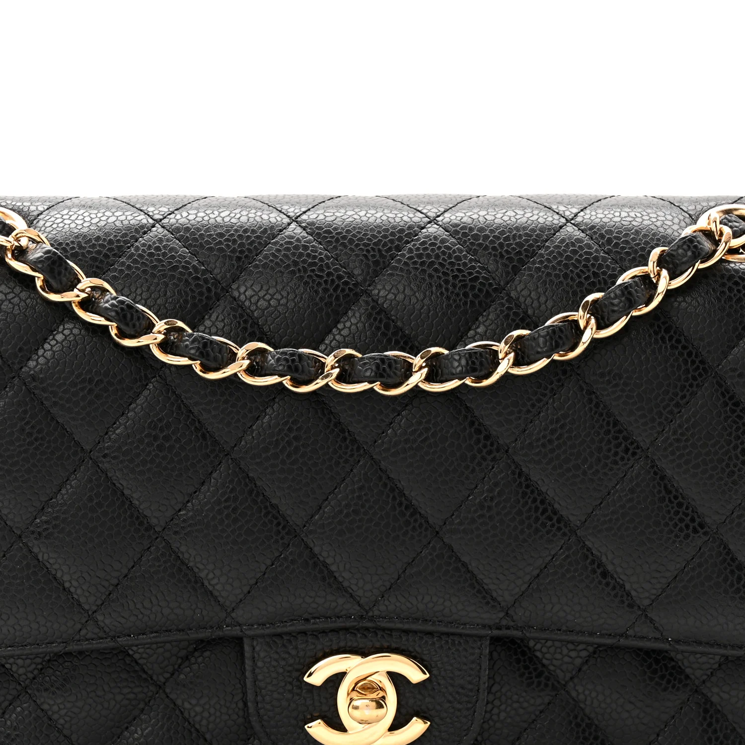 Caviar Quilted Medium Double Flap Black - Image 8