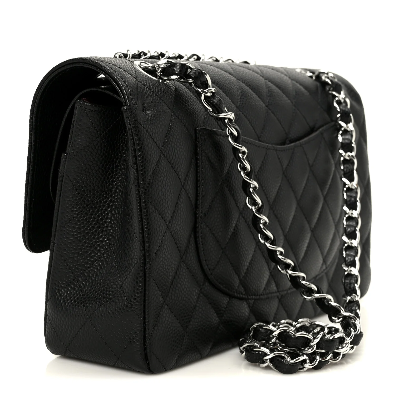 Caviar Quilted Medium Double Flap Black - Image 3