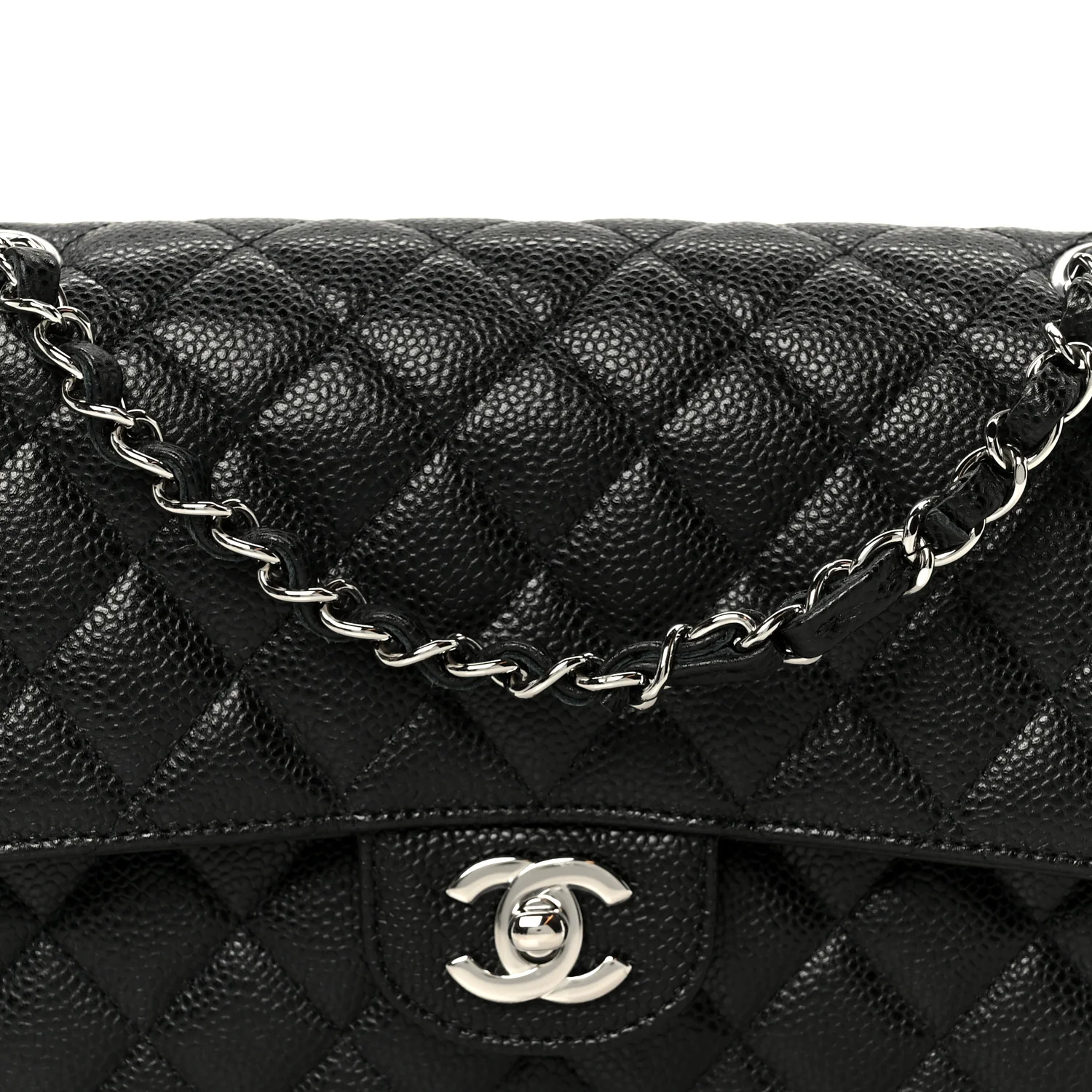 Caviar Quilted Medium Double Flap Black - Image 9