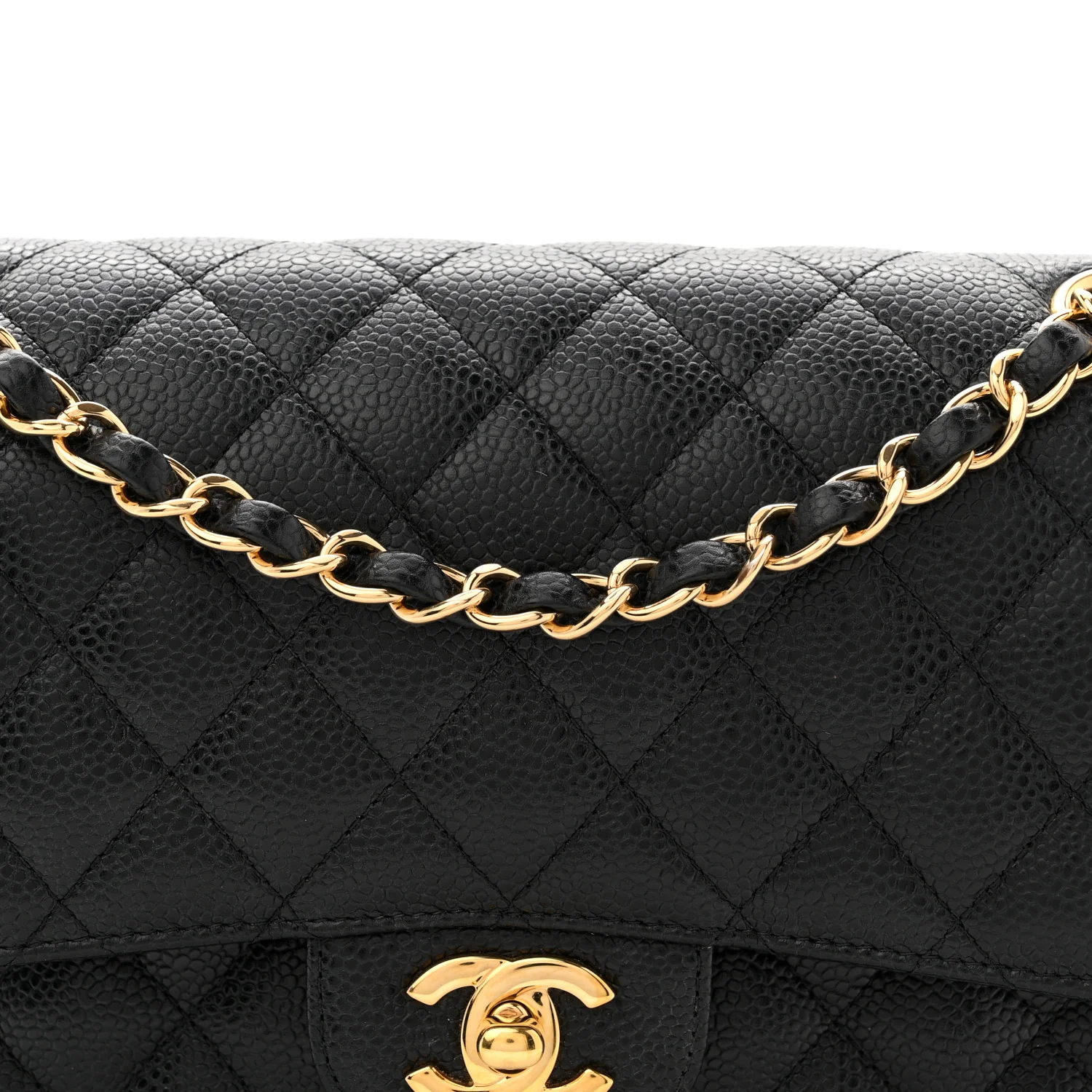 Caviar Quilted Medium Double Flap Black - Image 8
