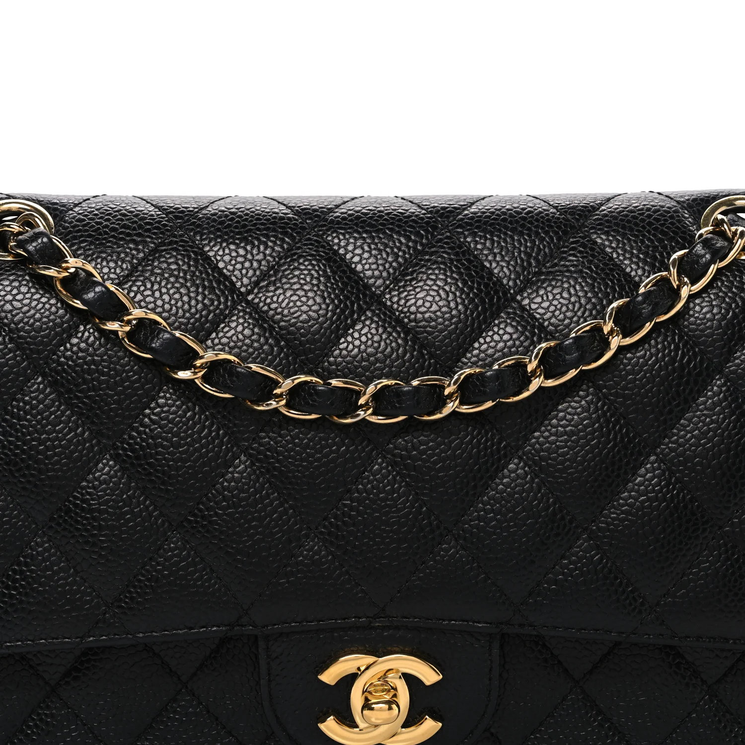 Caviar Quilted Medium Double Flap Black - Image 7