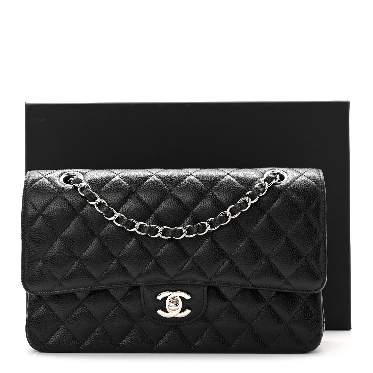 Caviar Quilted Medium Double Flap Black - Image 11