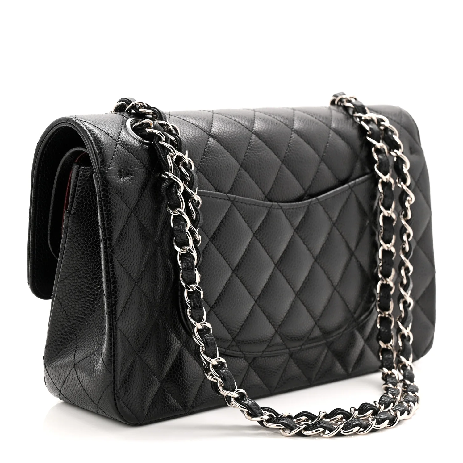 Caviar Quilted Medium Double Flap Black - Image 3