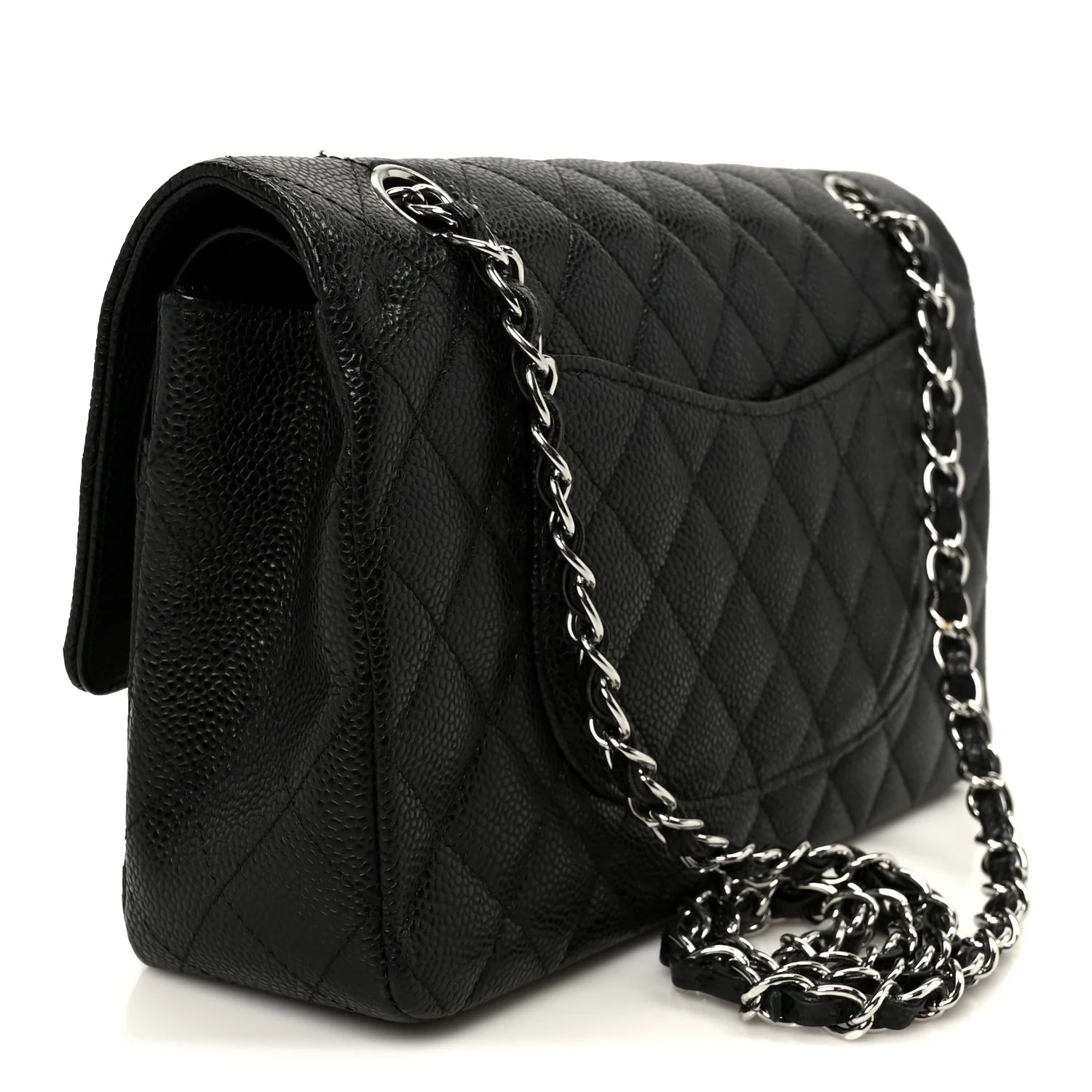 Caviar Quilted Medium Double Flap Black - Image 3