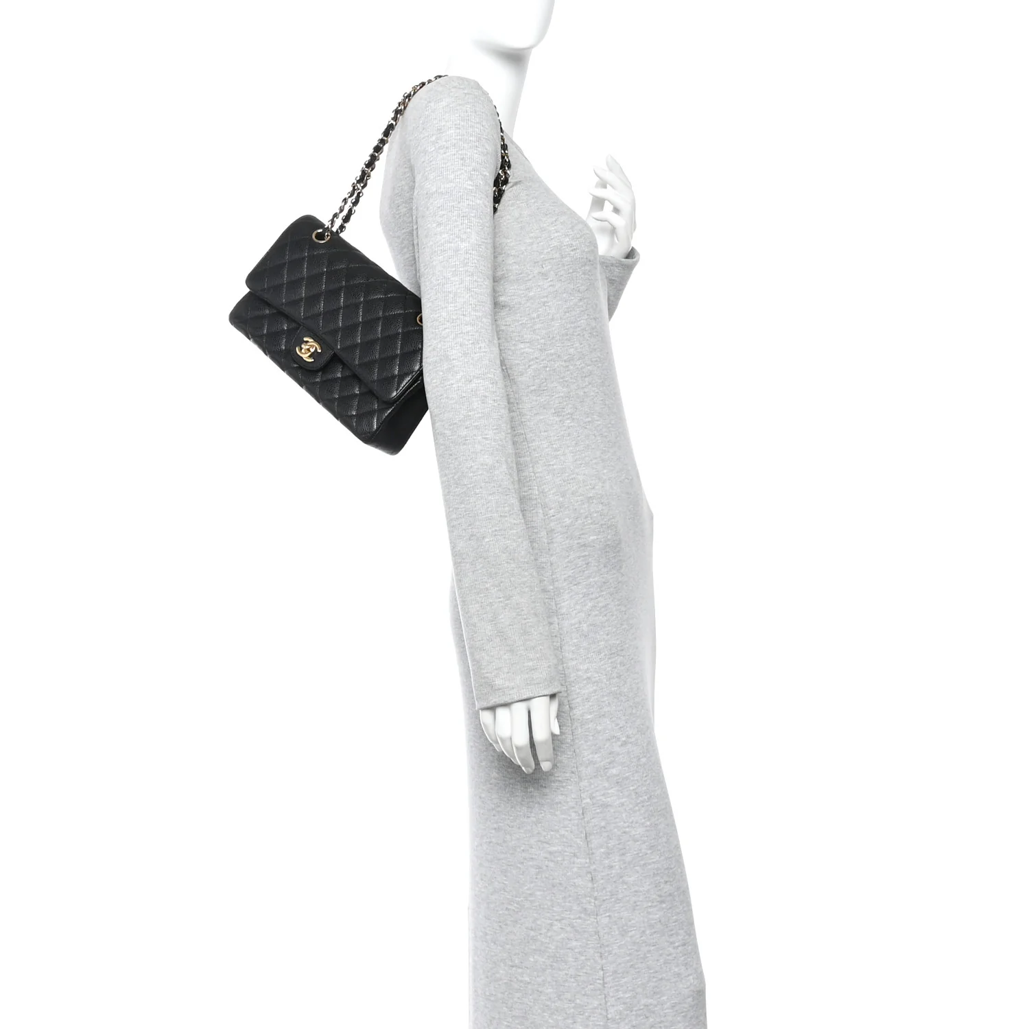 Caviar Quilted Medium Double Flap Black - Image 2