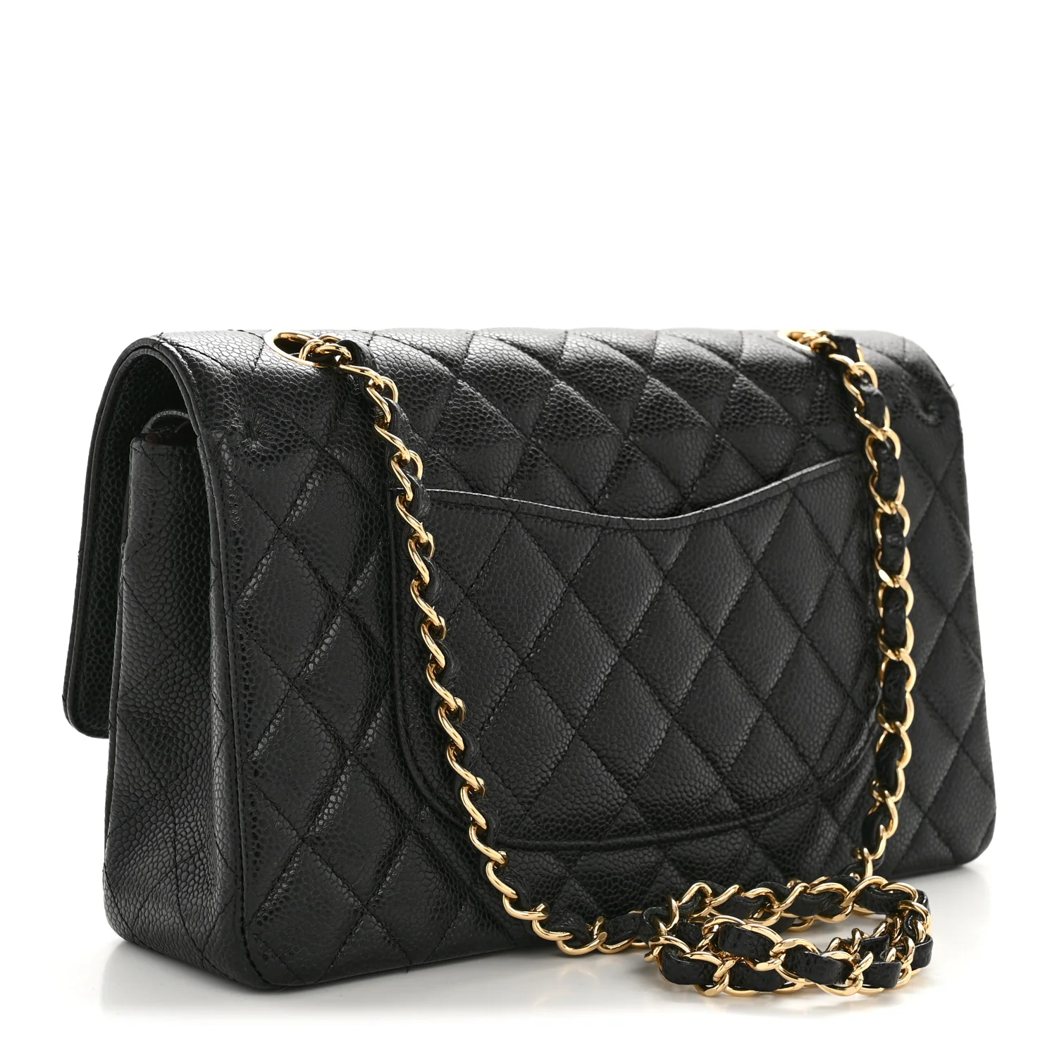 Caviar Quilted Medium Double Flap Black - Image 3