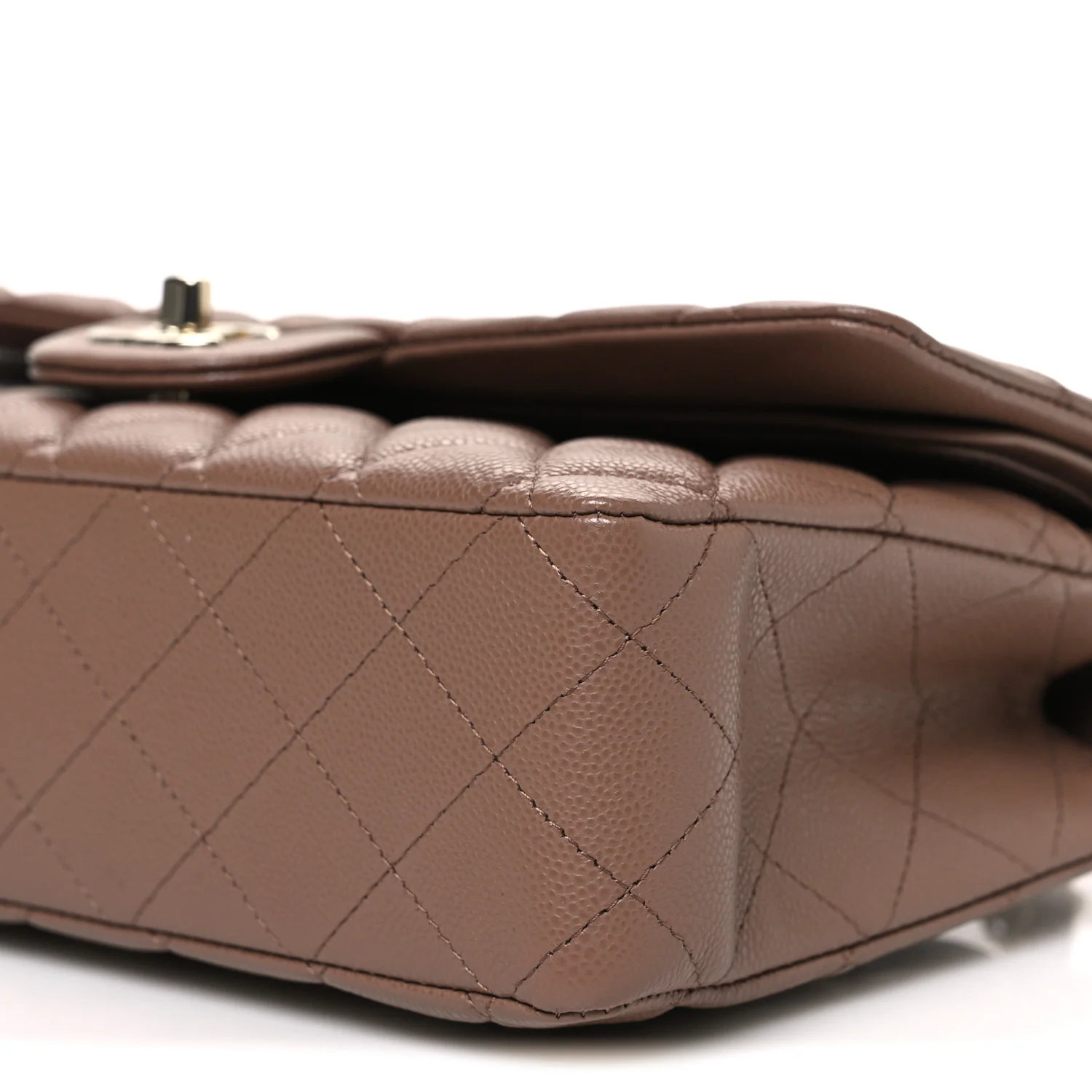 Caviar Quilted Medium Double Flap Brown - Image 10