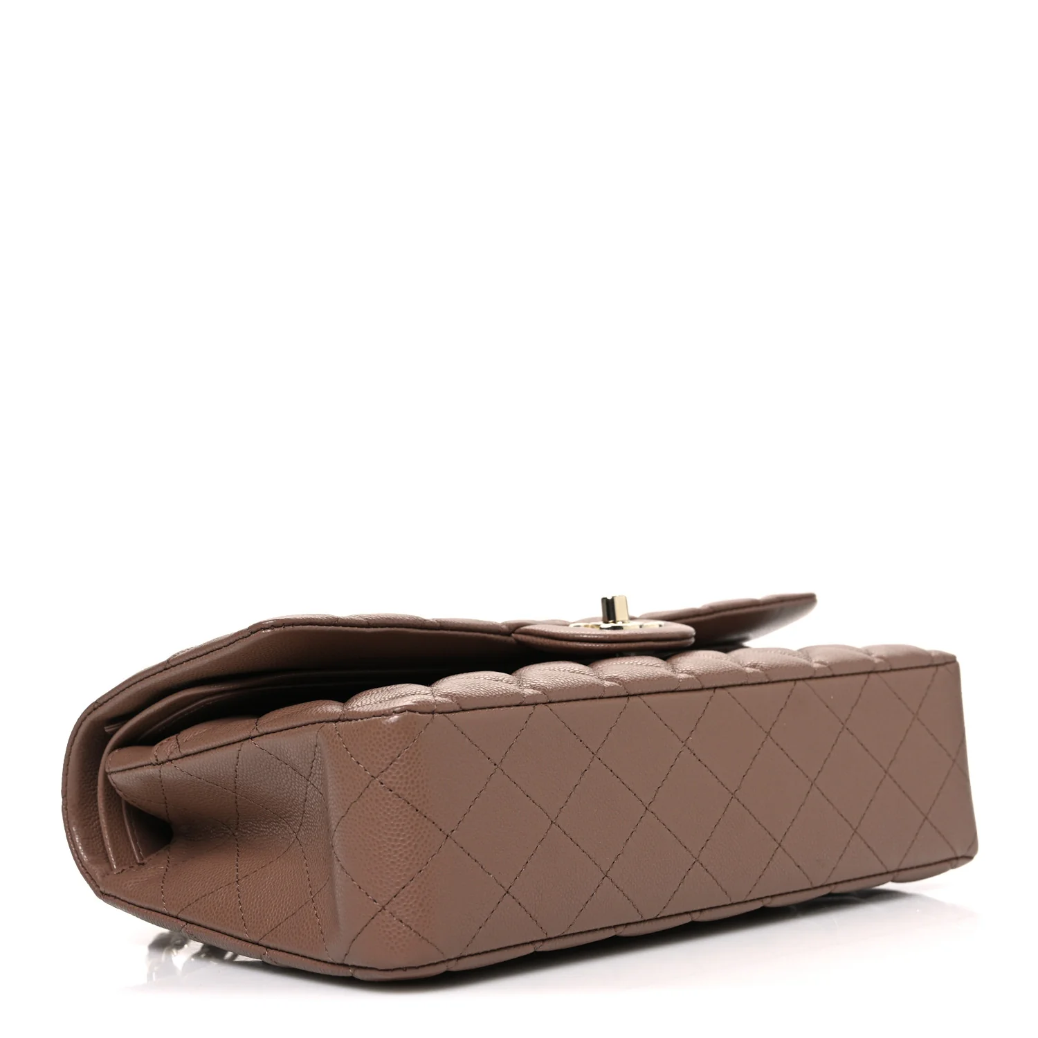 Caviar Quilted Medium Double Flap Brown - Image 4